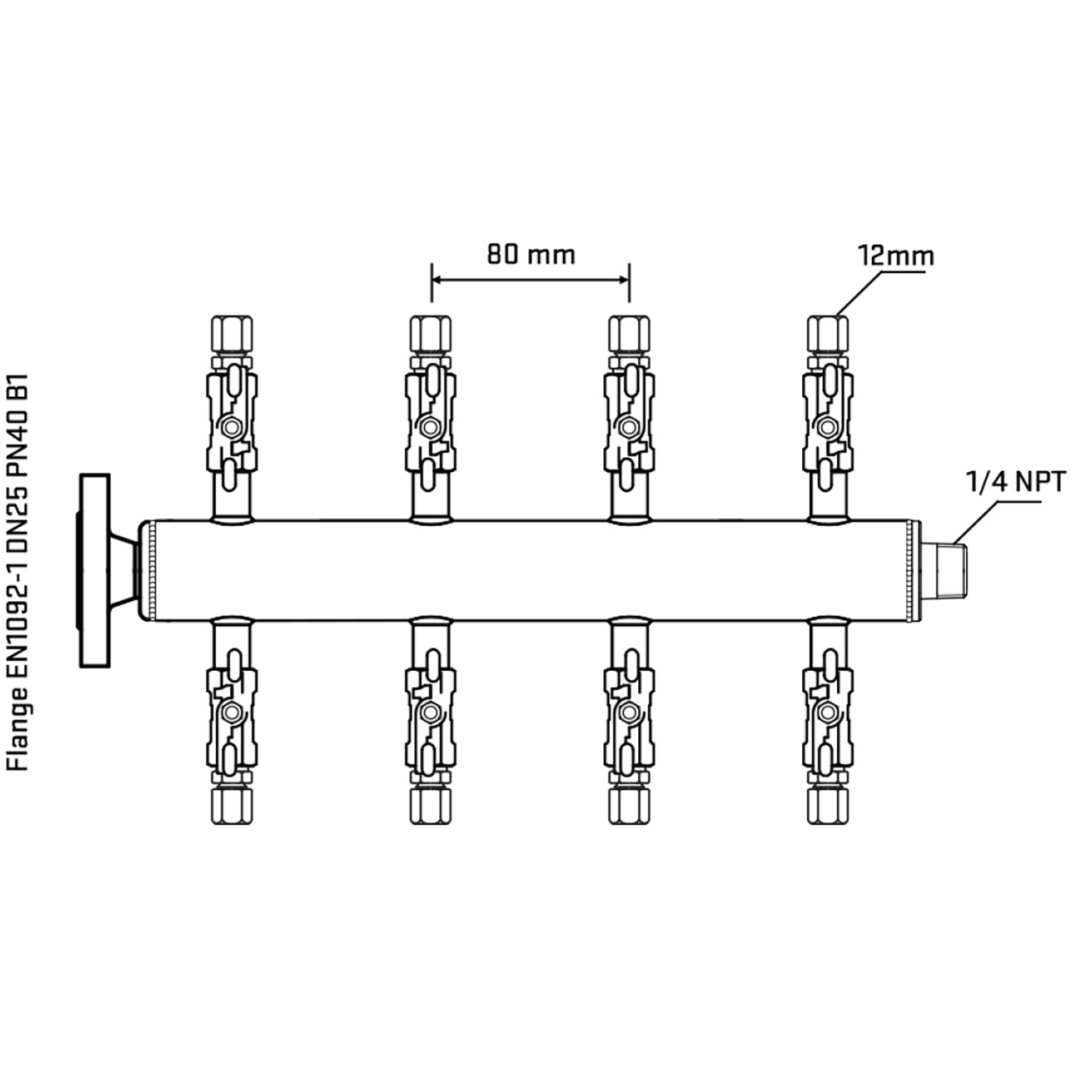 M508A040340 Manifolds Stainless Steel Double Sided