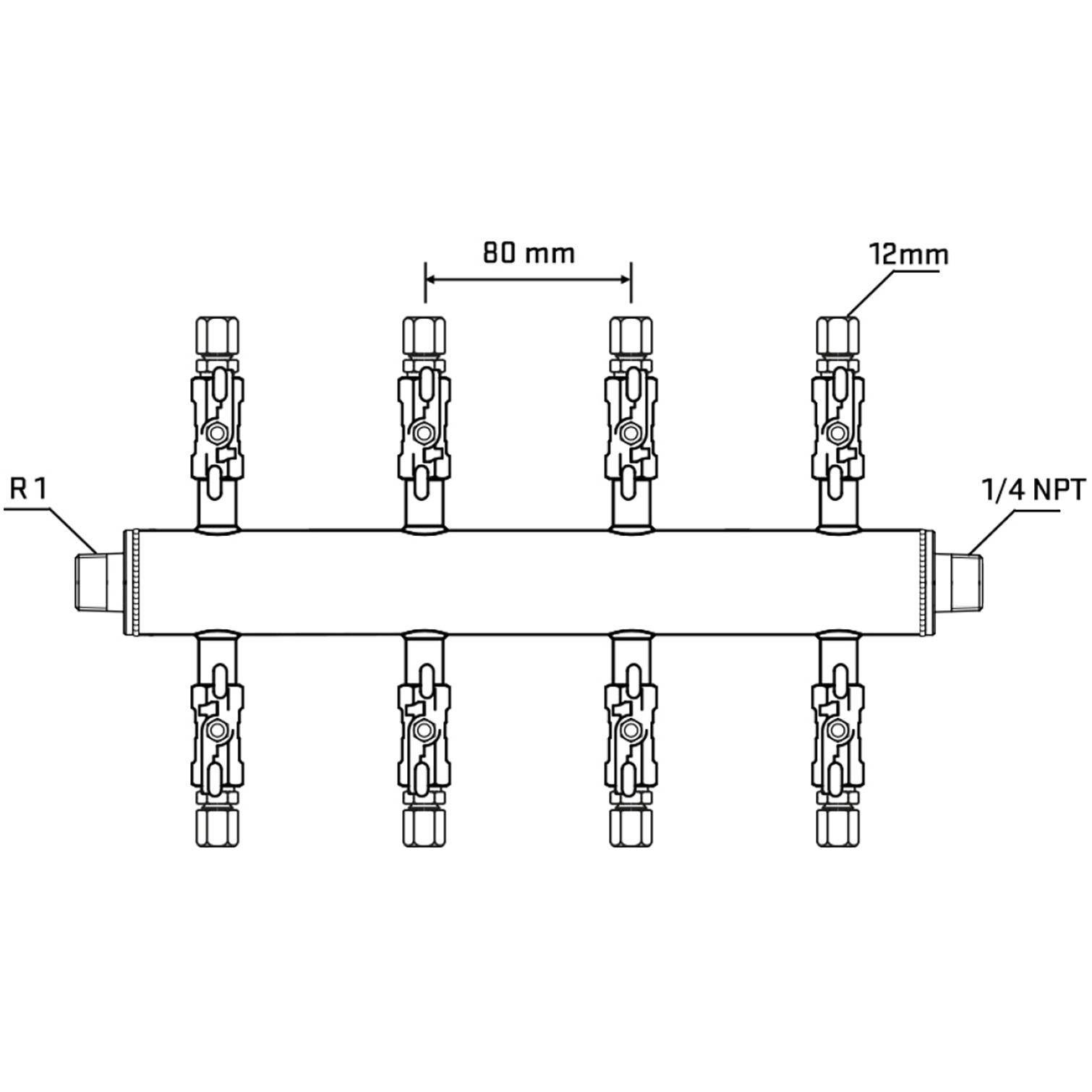 M508A040540 Manifolds Stainless Steel Double Sided