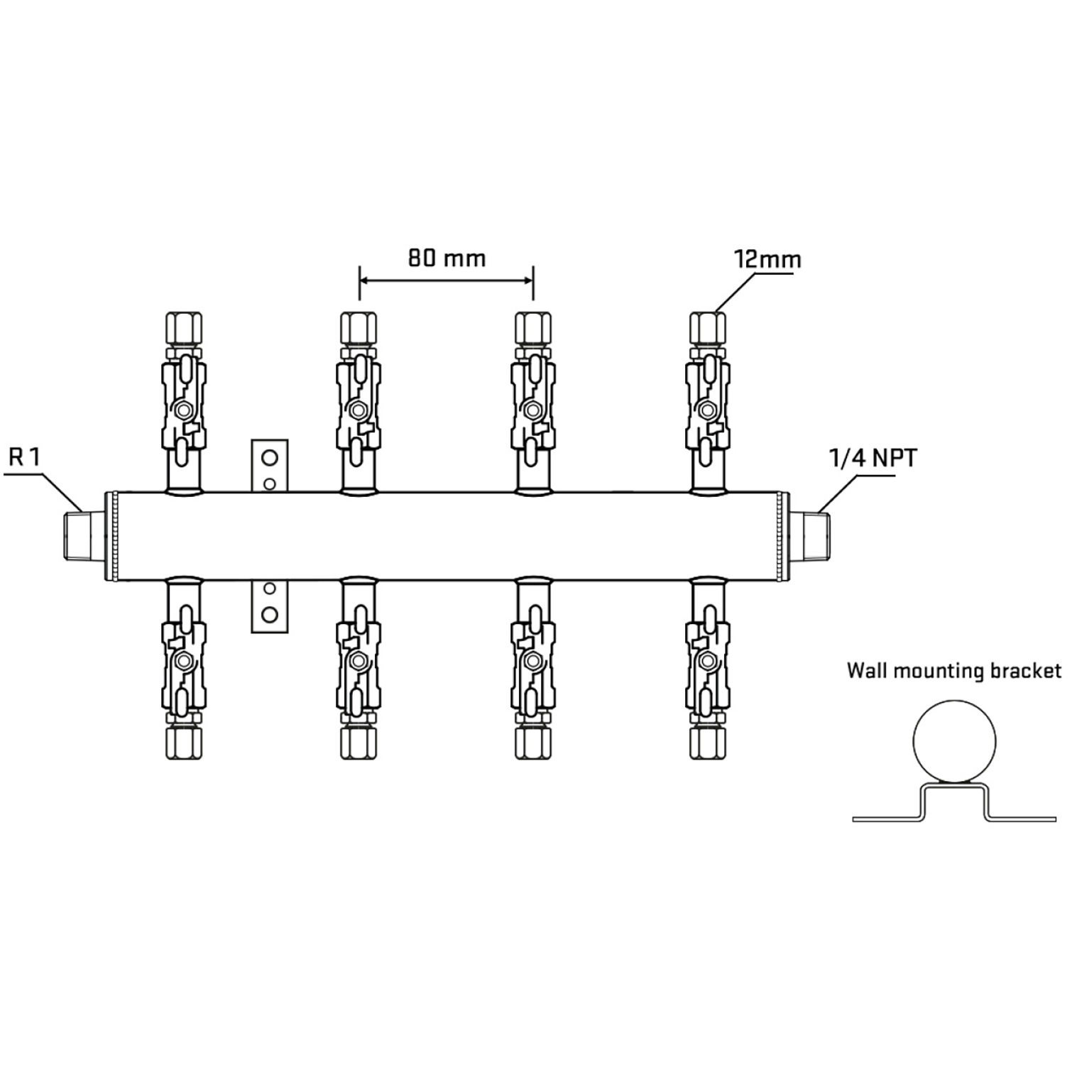 M508A040542 Manifolds Stainless Steel Double Sided