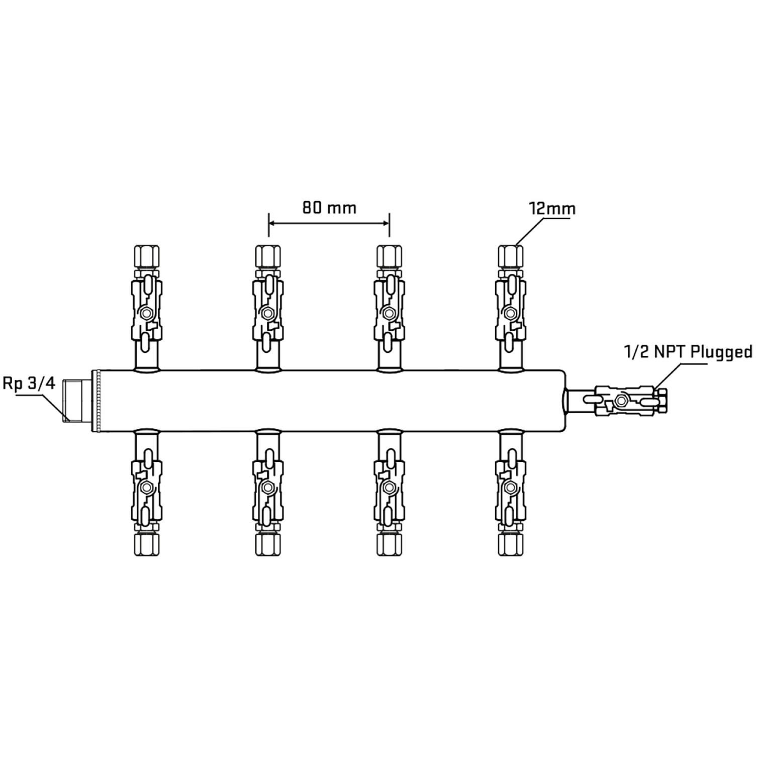 M508A040610 Manifolds Stainless Steel Double Sided