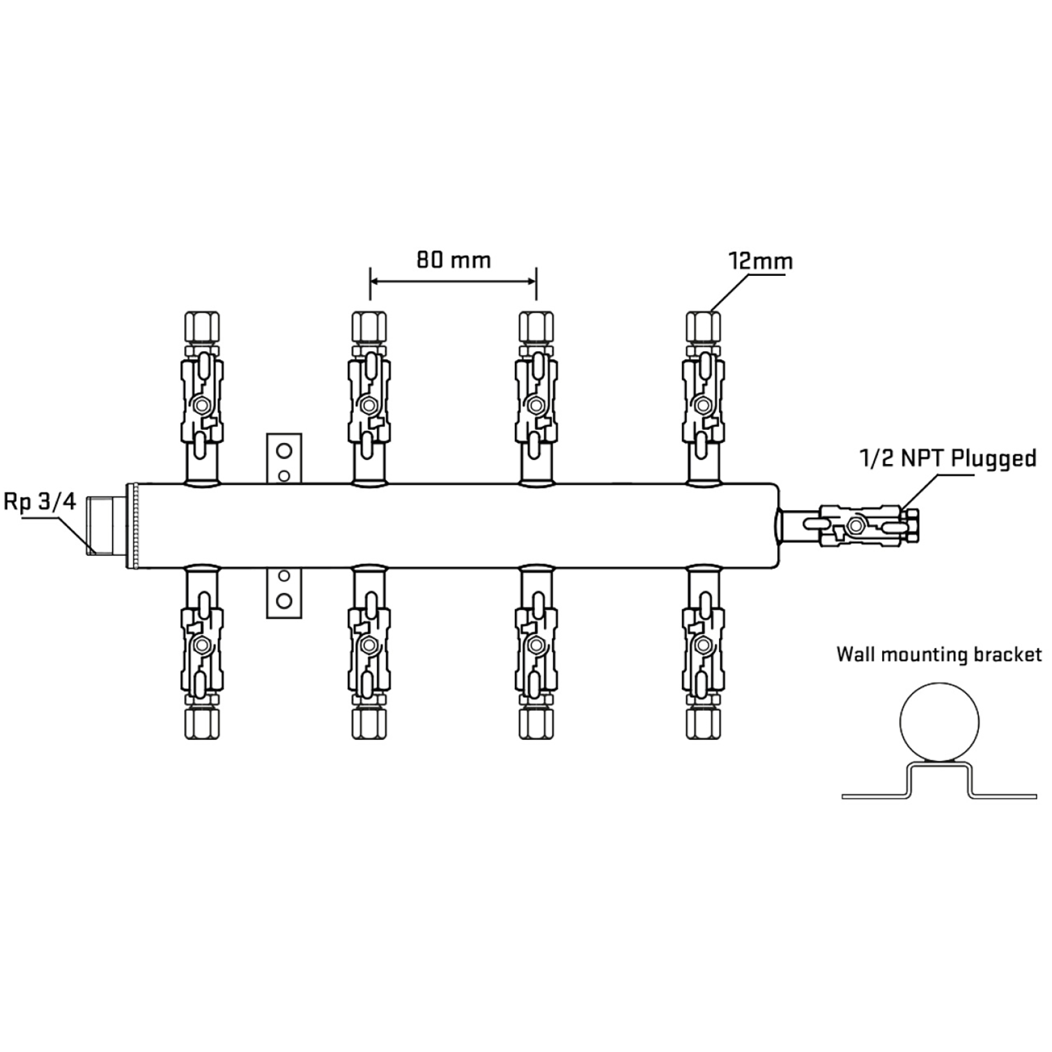 M508A040612 Manifolds Stainless Steel Double Sided