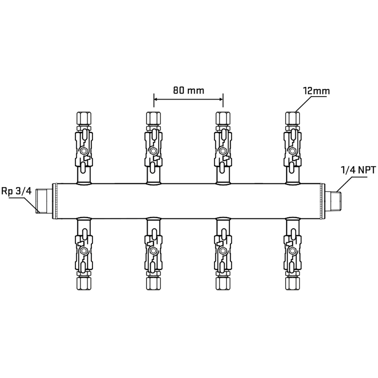 M508A040640 Manifolds Stainless Steel Double Sided