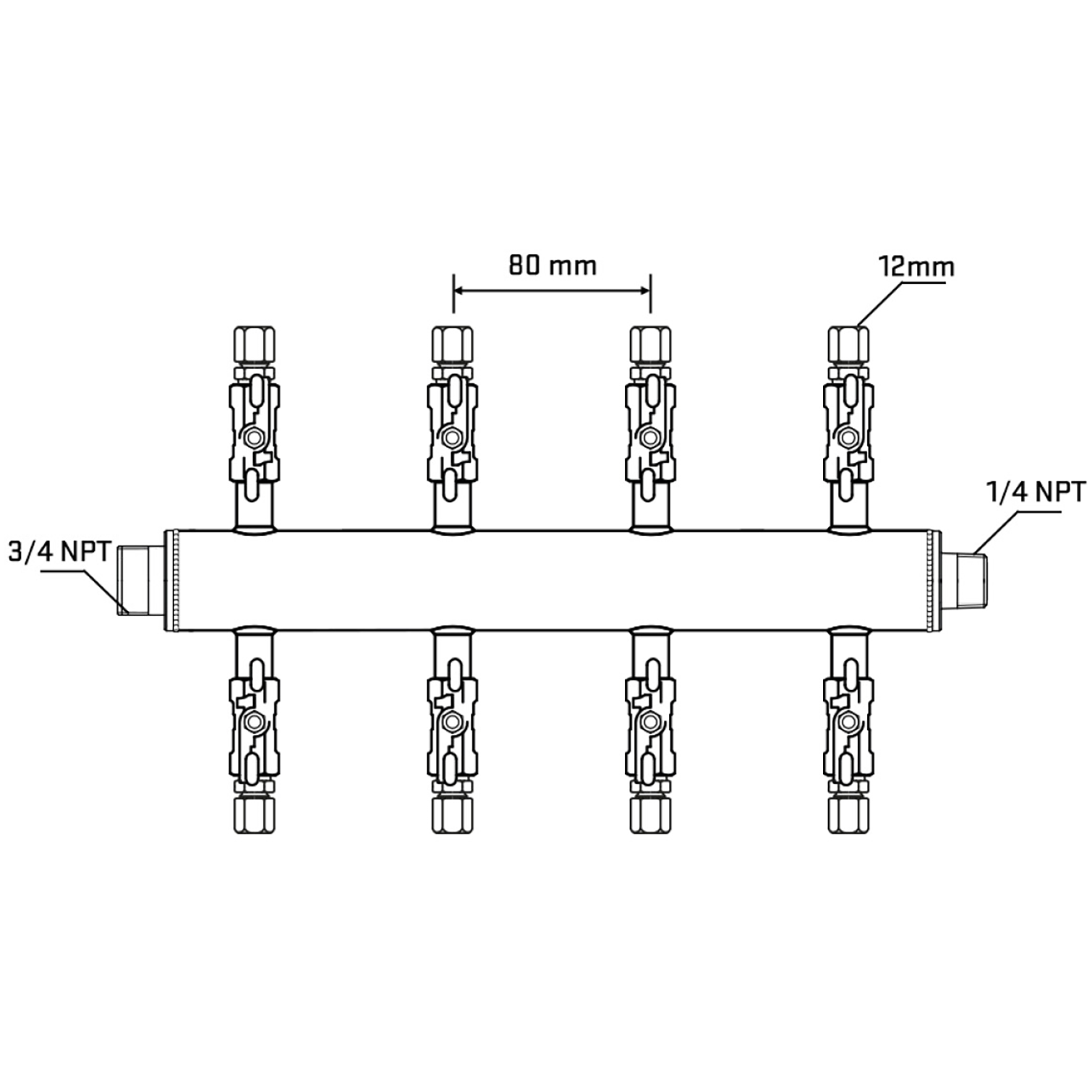 M508A041040 Manifolds Stainless Steel Double Sided