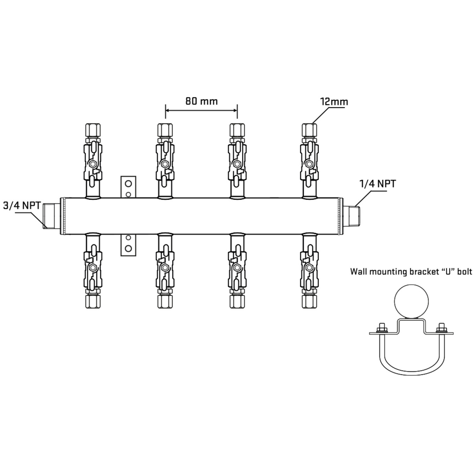 M508A041041 Manifolds Stainless Steel Double Sided