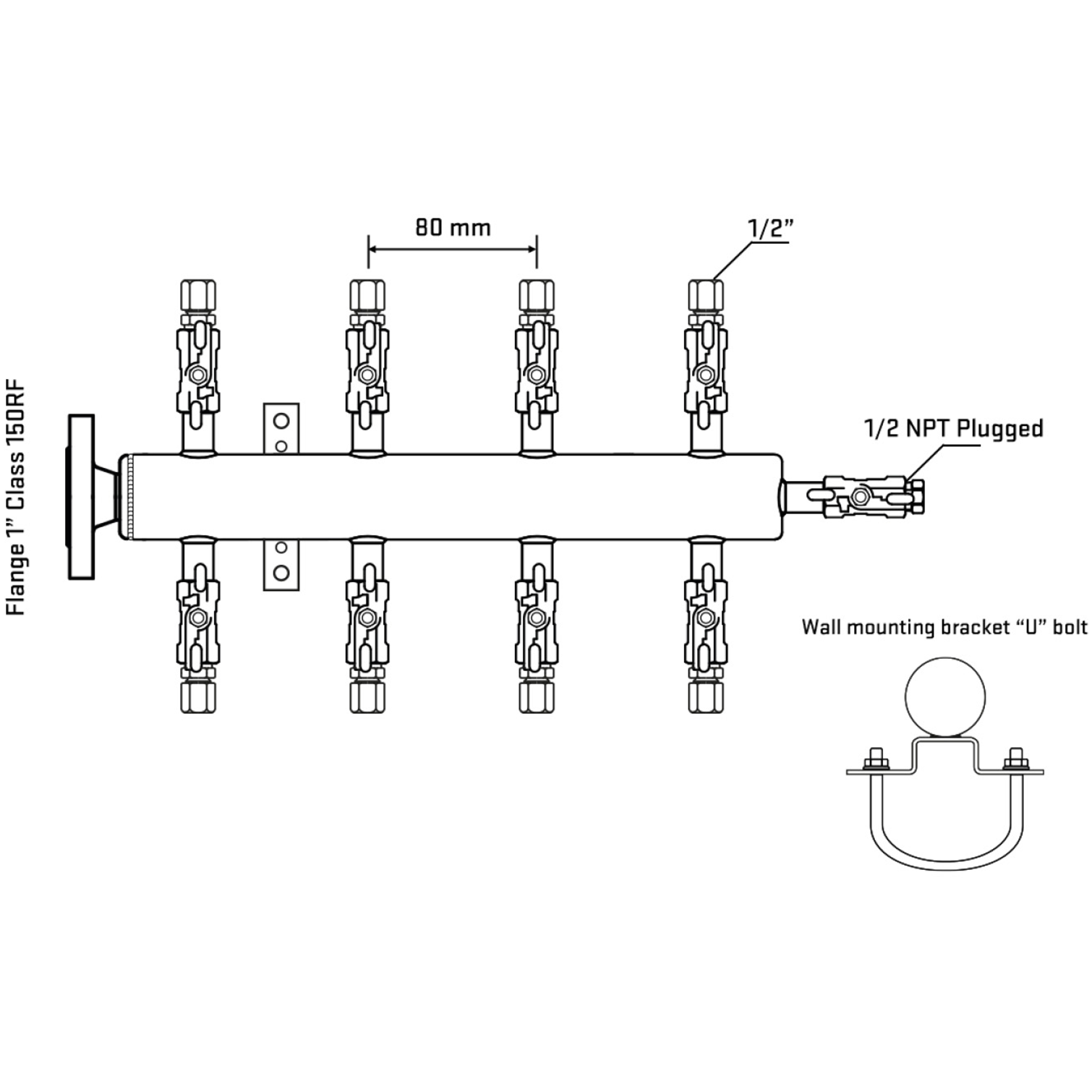 M508A050111 Manifolds Stainless Steel Double Sided