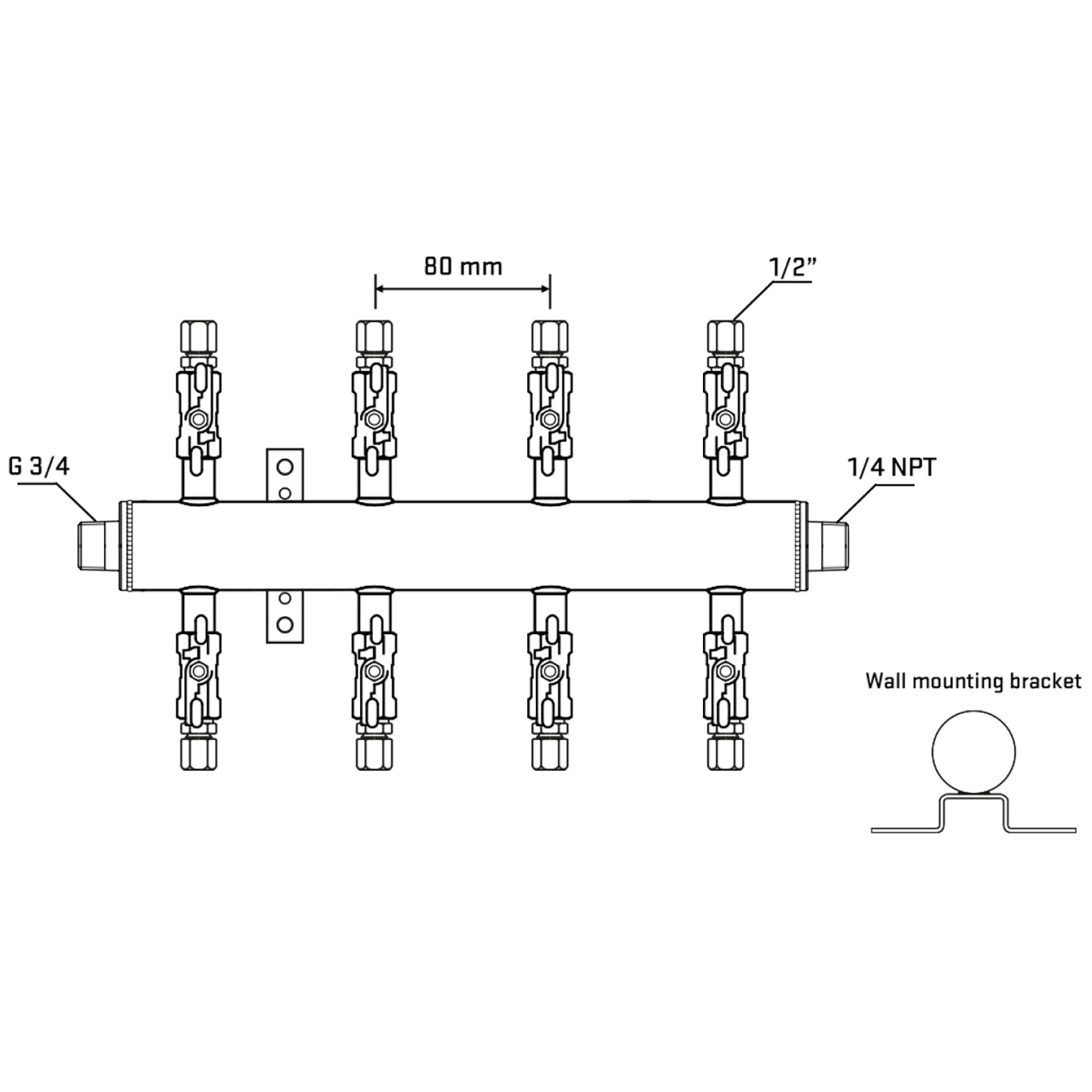 M508A050442 Manifolds Stainless Steel Double Sided