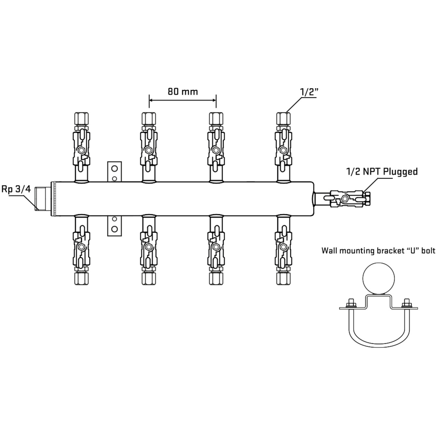 M508A050611 Manifolds Stainless Steel Double Sided