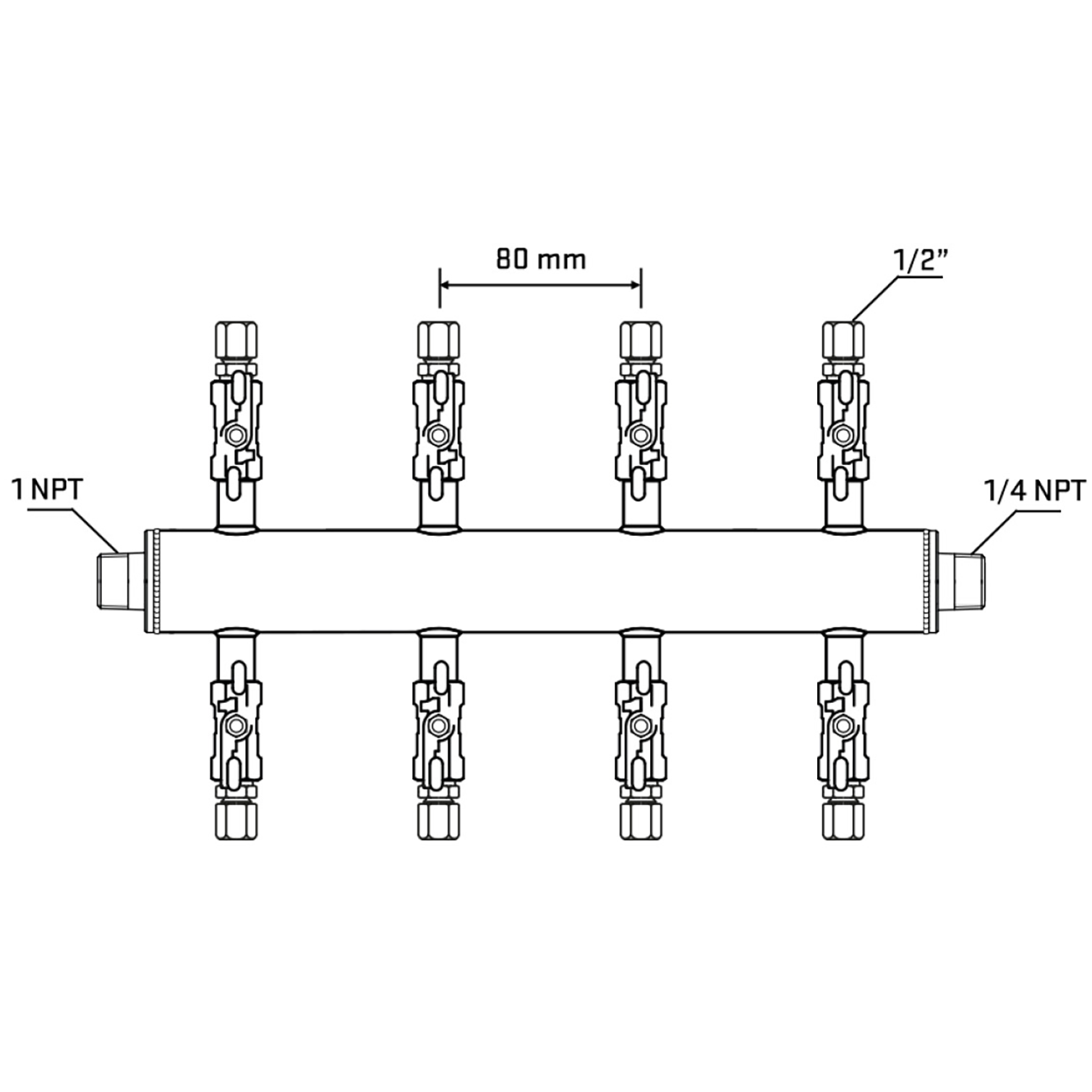 M508A050940 Manifolds Stainless Steel Double Sided