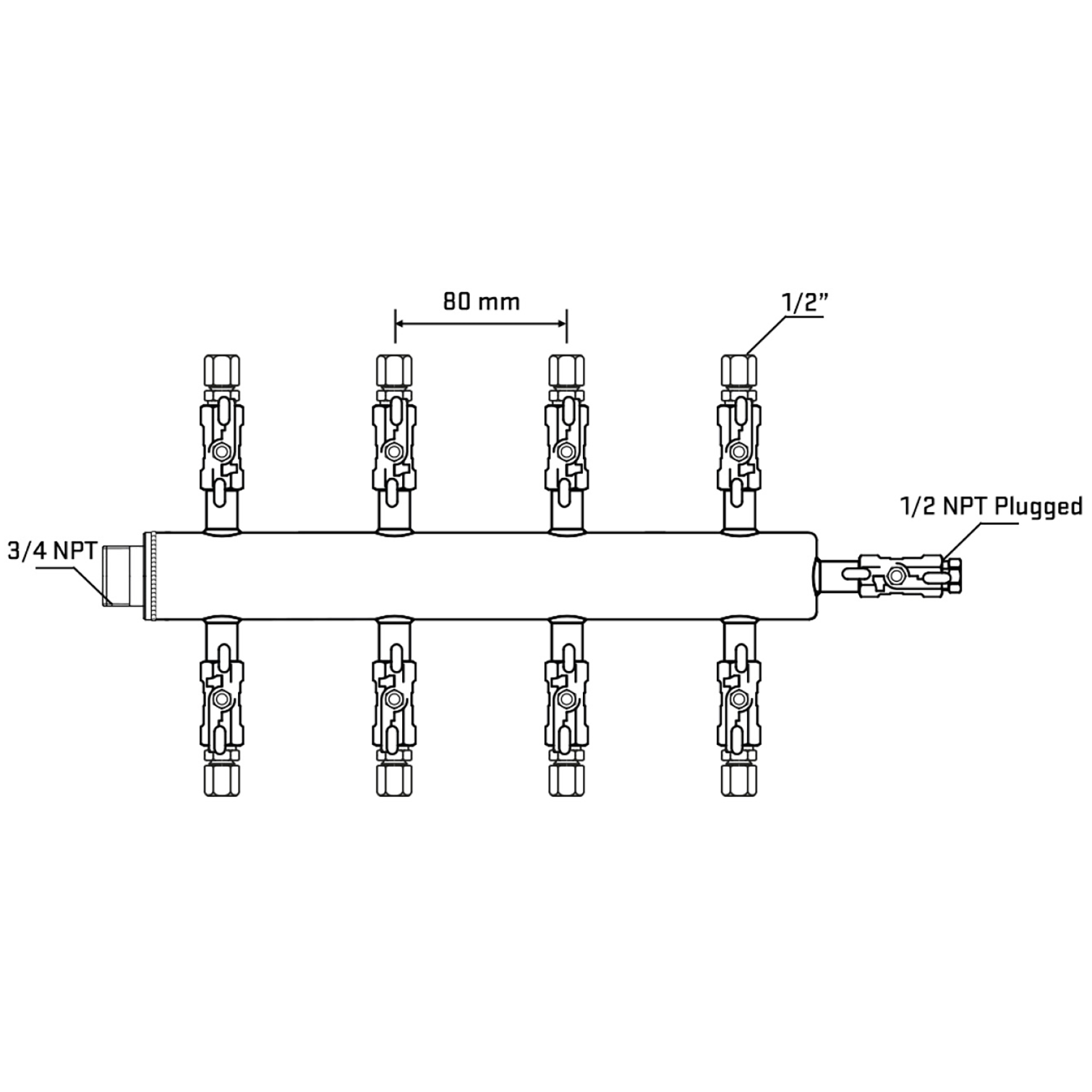 M508A051010 Manifolds Stainless Steel Double Sided