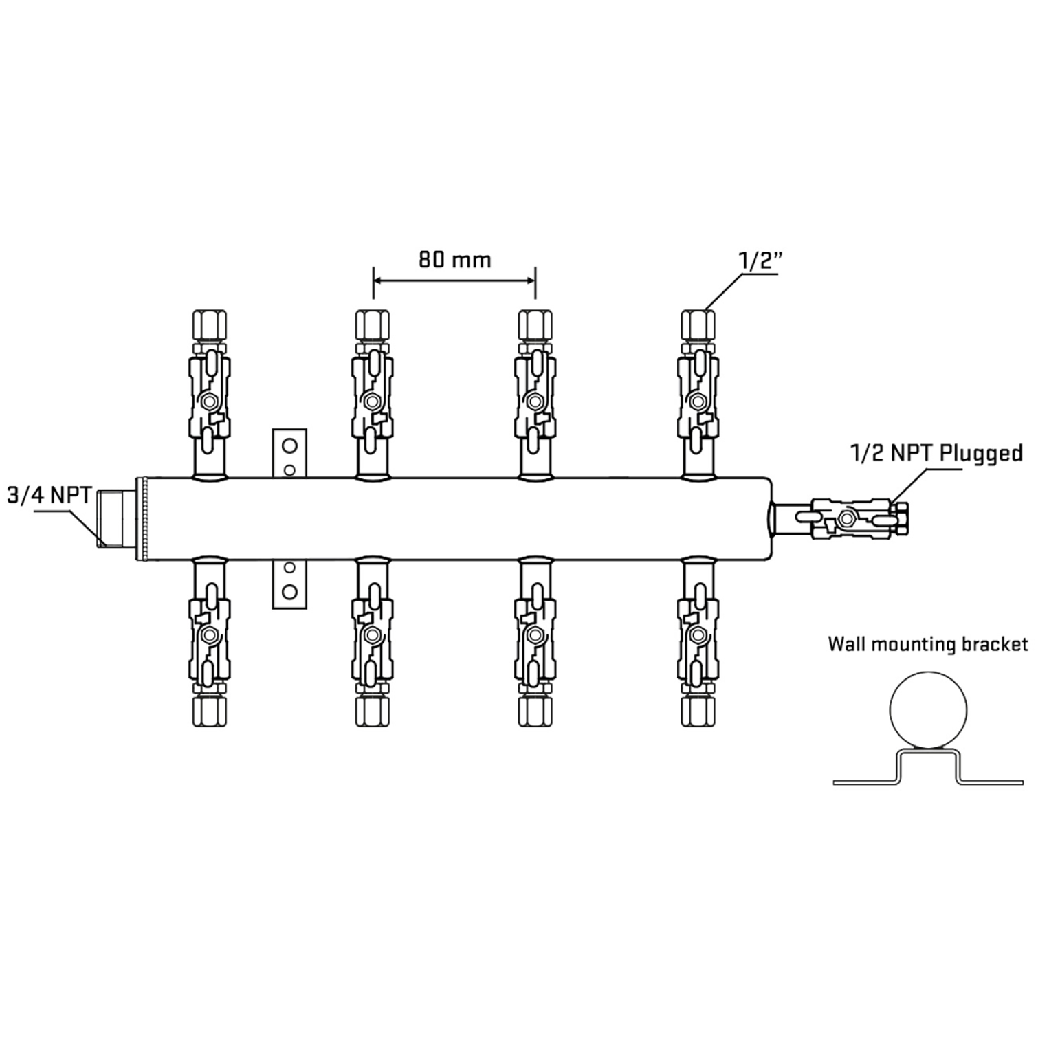 M508A051012 Manifolds Stainless Steel Double Sided