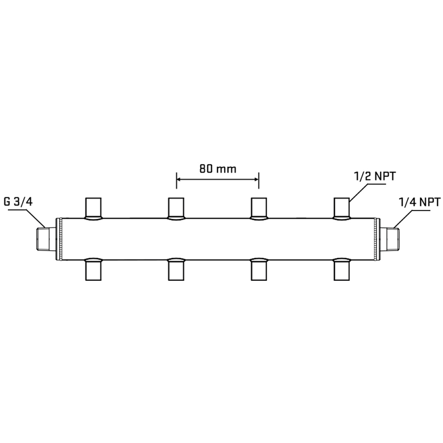 M508A060440 Manifolds Stainless Steel Double Sided