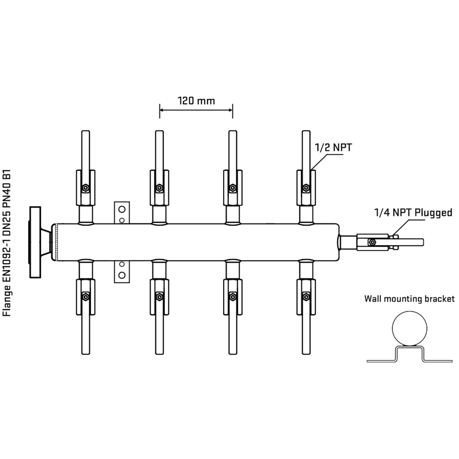 M508B080322 Manifolds Stainless Steel Double Sided