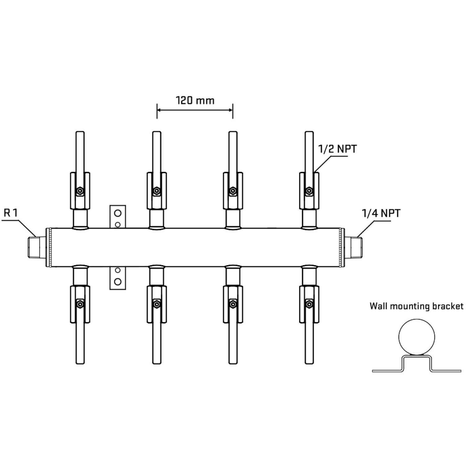 M508B080542 Manifolds Stainless Steel Double Sided