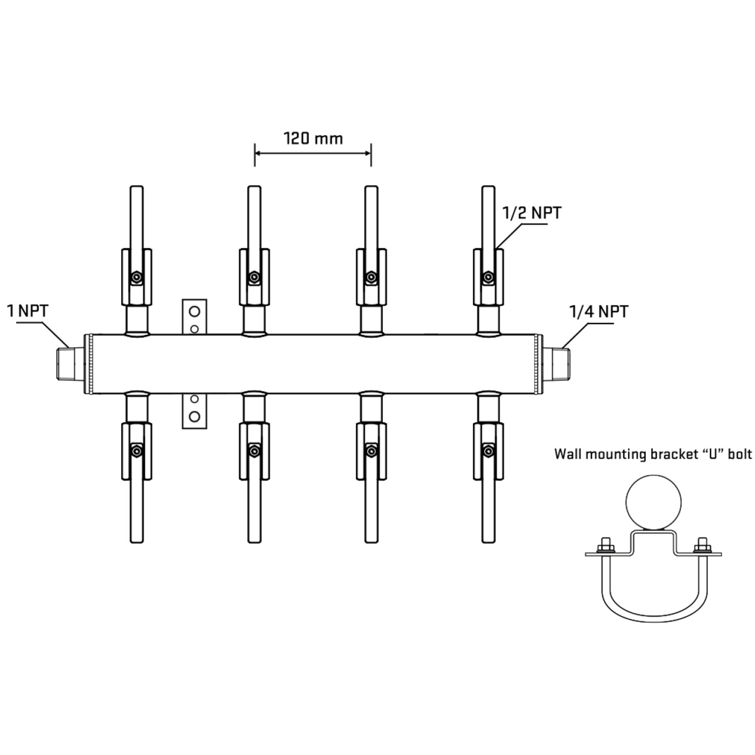 M508B080941 Manifolds Stainless Steel Double Sided