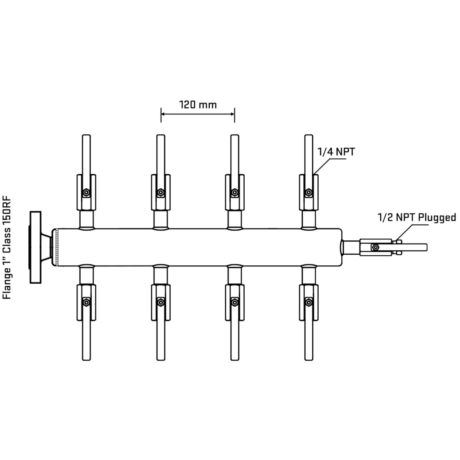 M508B090110 Manifolds Stainless Steel Double Sided