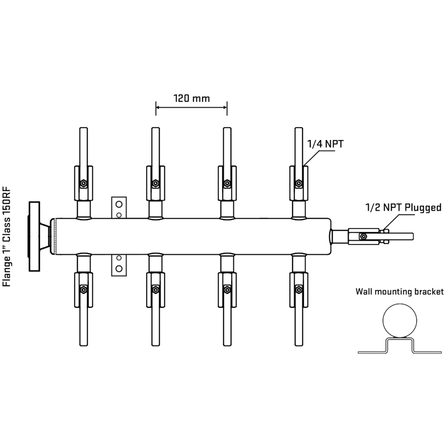 M508B090112 Manifolds Stainless Steel Double Sided