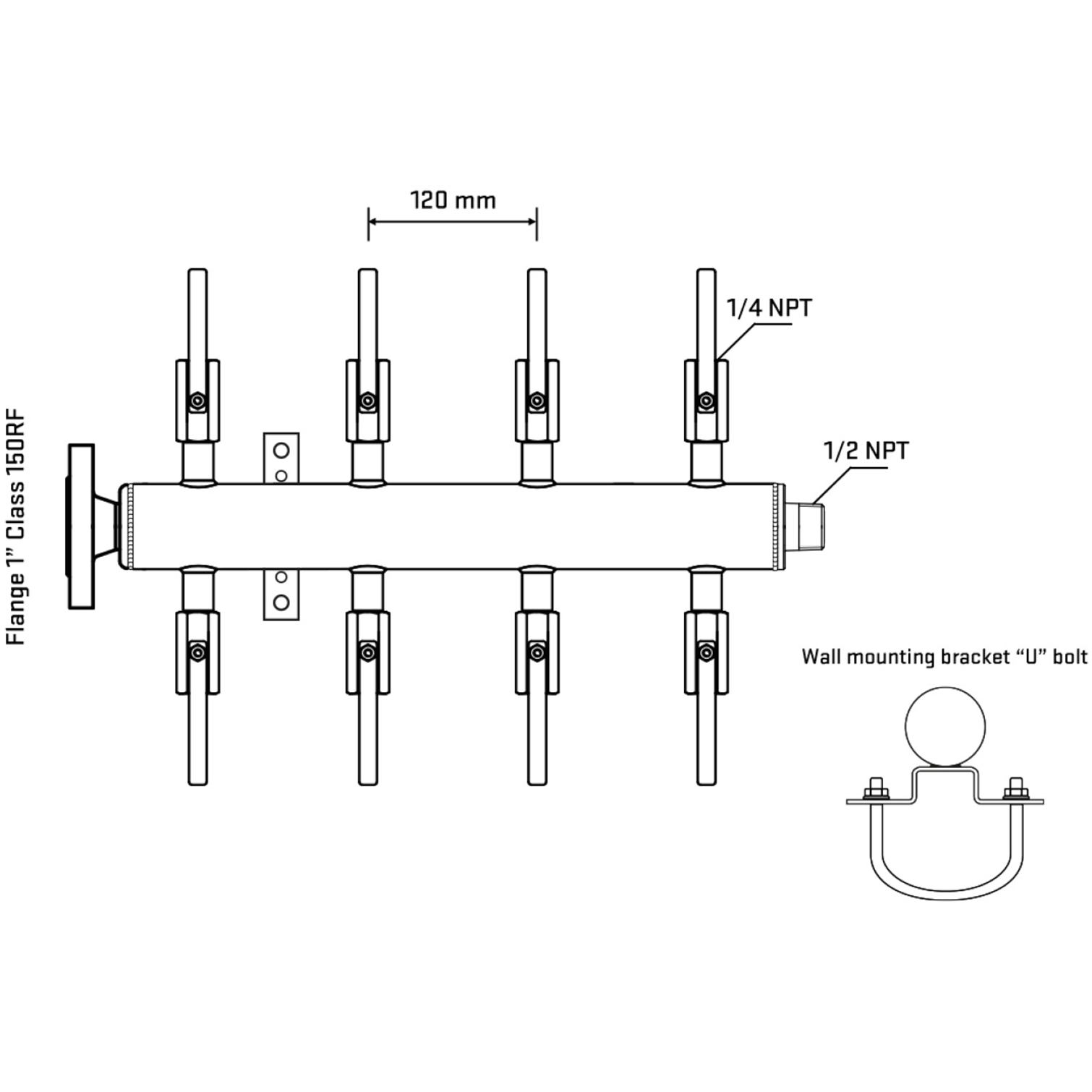 M508B090131 Manifolds Stainless Steel Double Sided