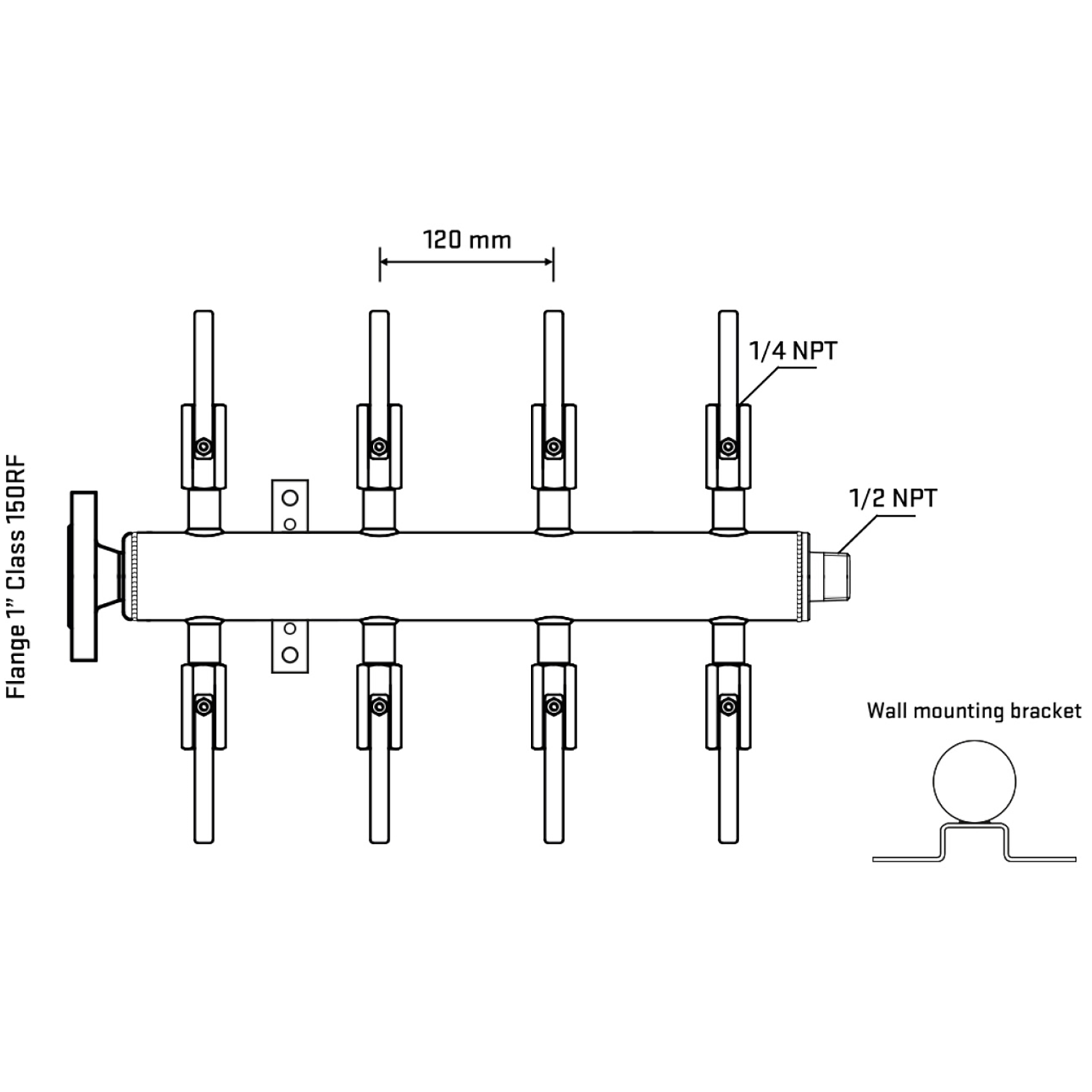 M508B090132 Manifolds Stainless Steel Double Sided