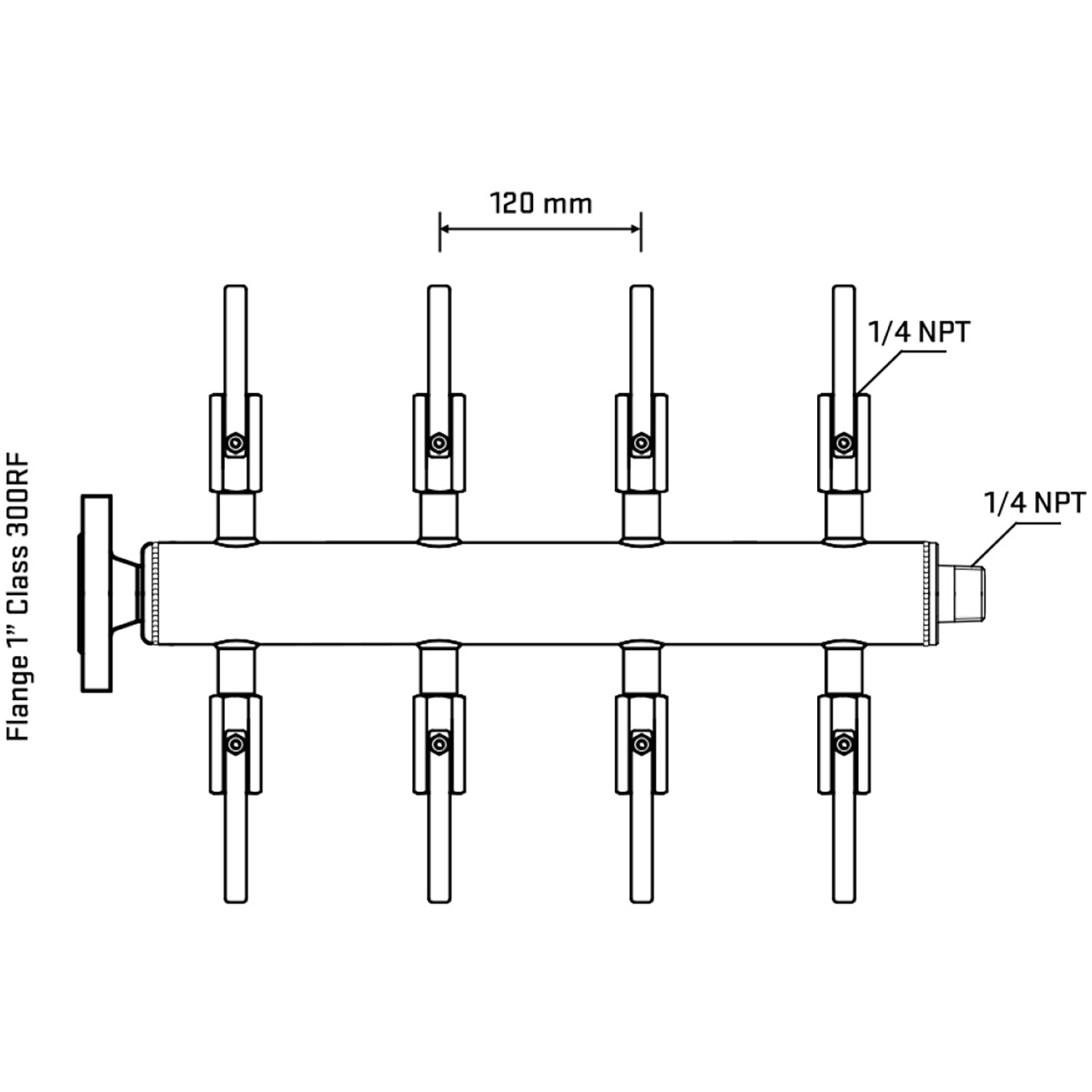 M508B090240 Manifolds Stainless Steel Double Sided