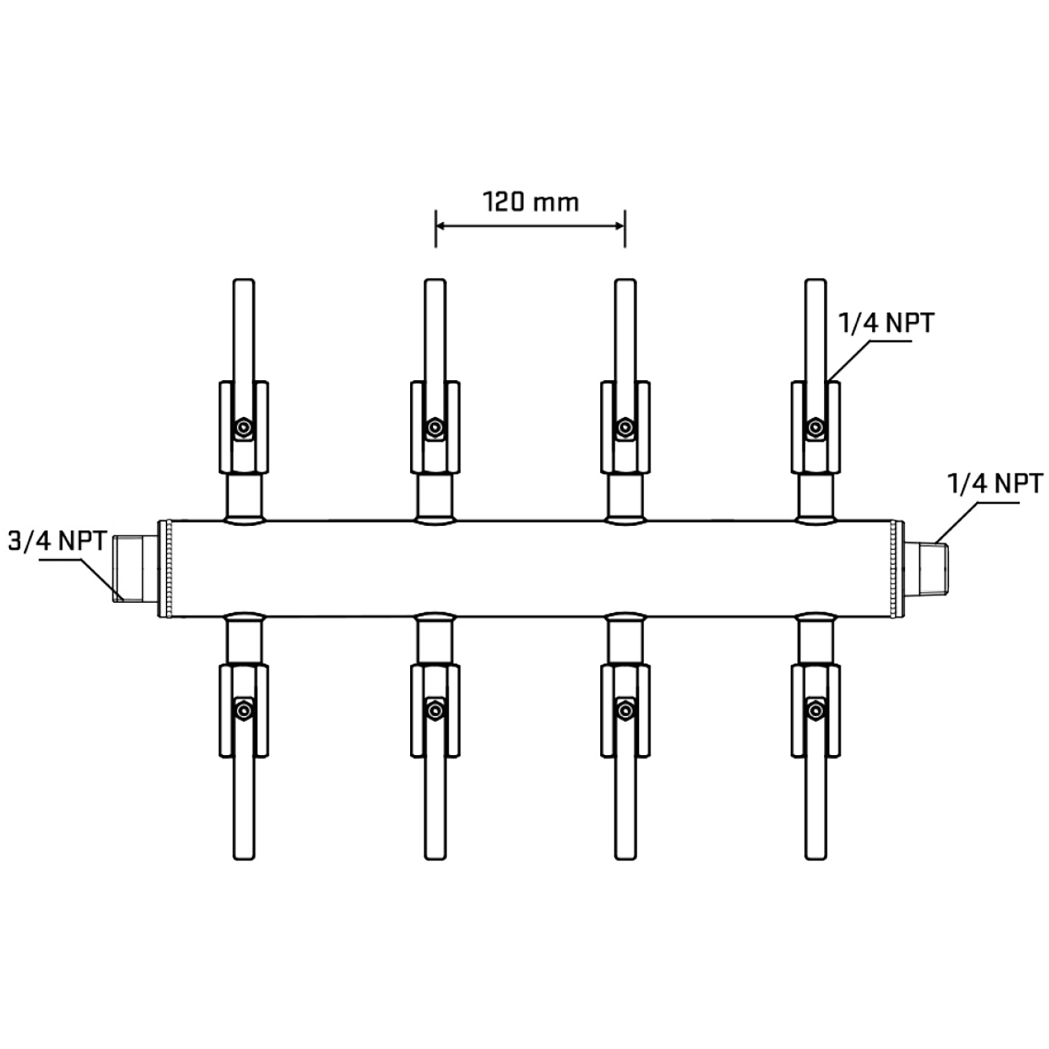 M508B091040 Manifolds Stainless Steel Double Sided