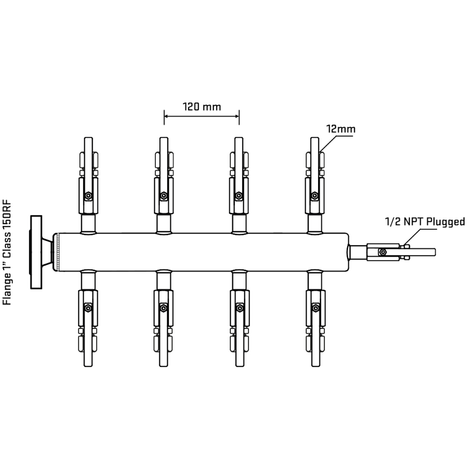 M508B100110 Manifolds Stainless Steel Double Sided