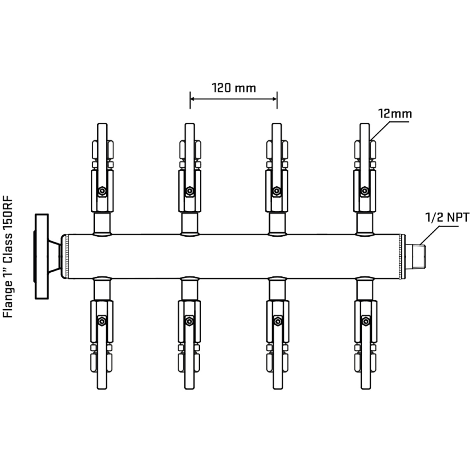 M508B100130 Manifolds Stainless Steel Double Sided