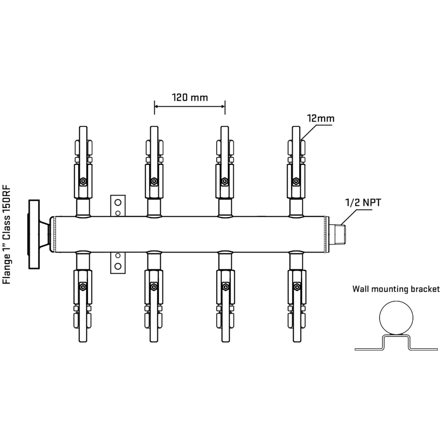 M508B100132 Manifolds Stainless Steel Double Sided