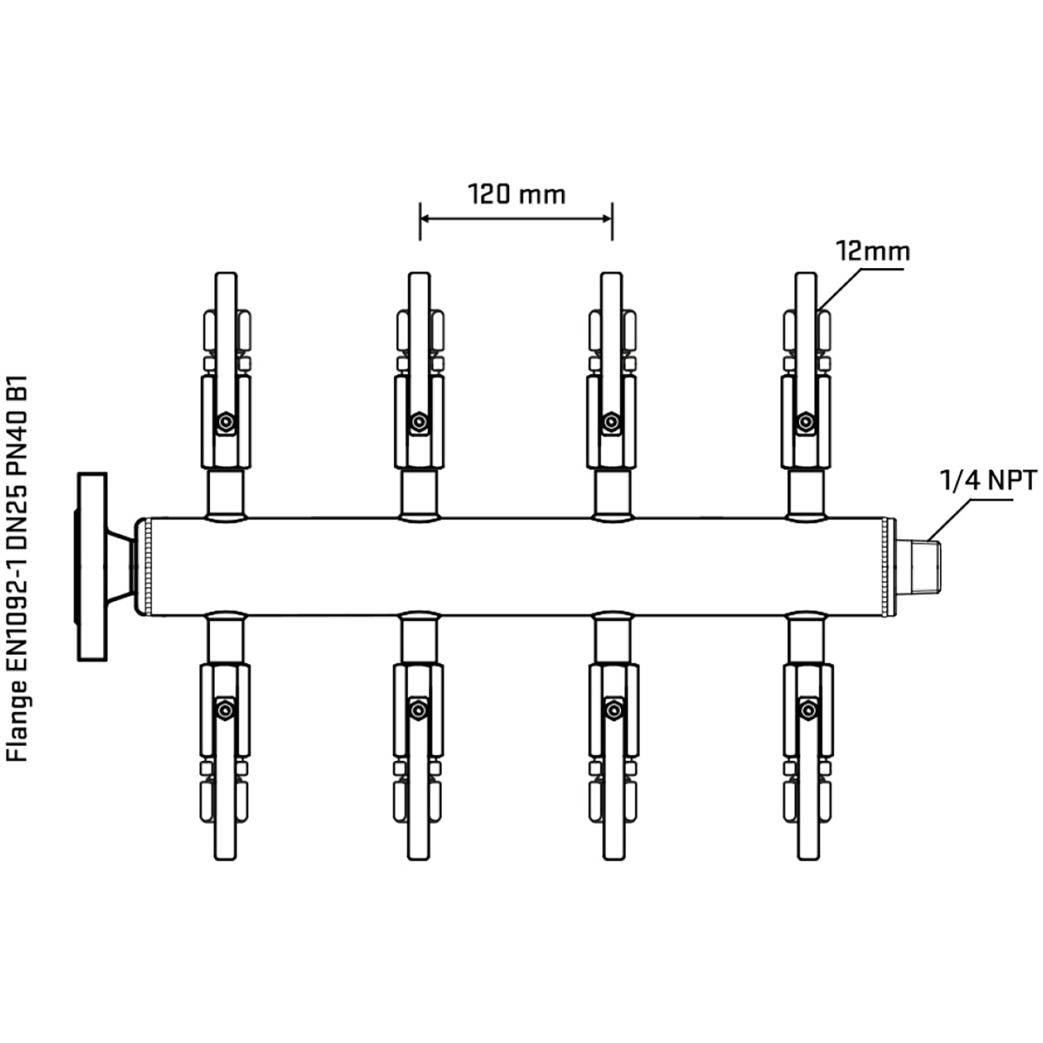 M508B100340 Manifolds Stainless Steel Double Sided