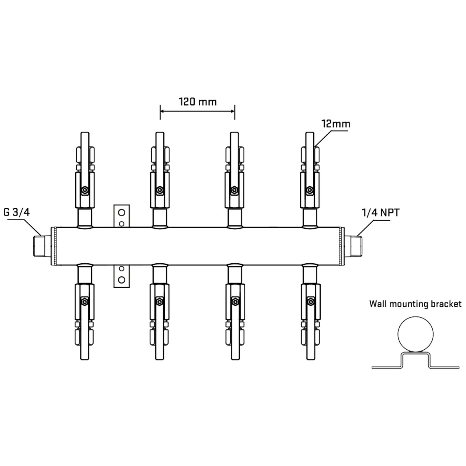 M508B100442 Manifolds Stainless Steel Double Sided