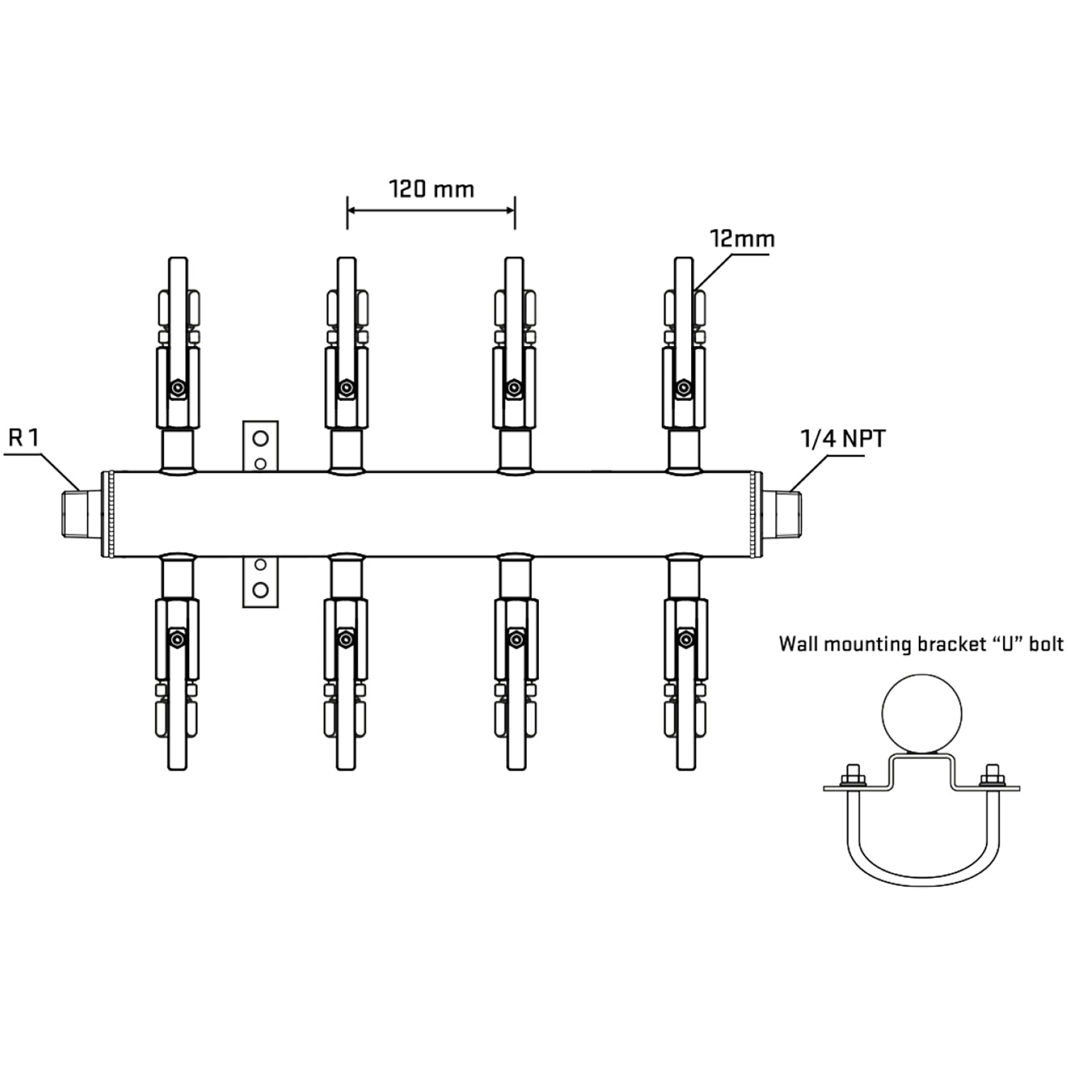 M508B100541 Manifolds Stainless Steel Double Sided