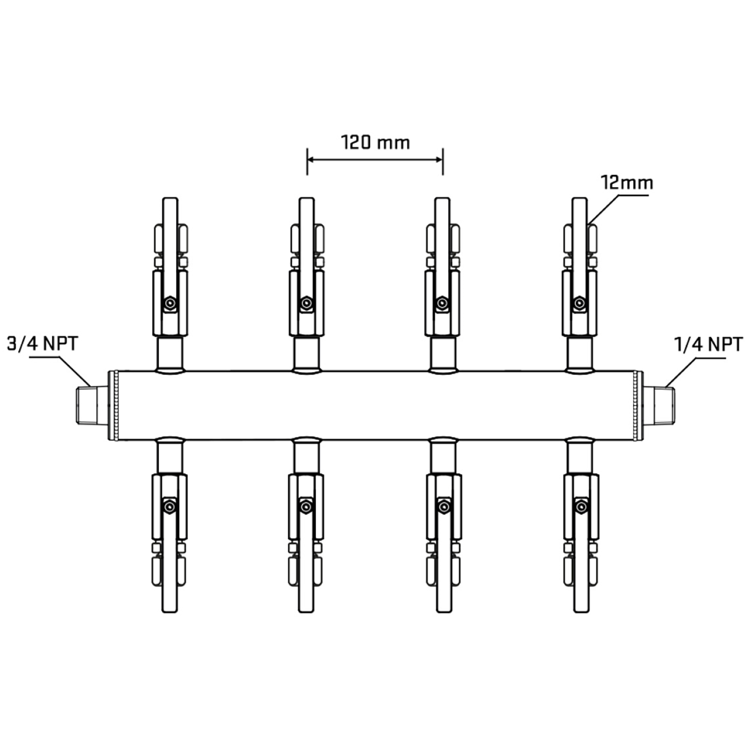 M508B100840 Manifolds Stainless Steel Double Sided