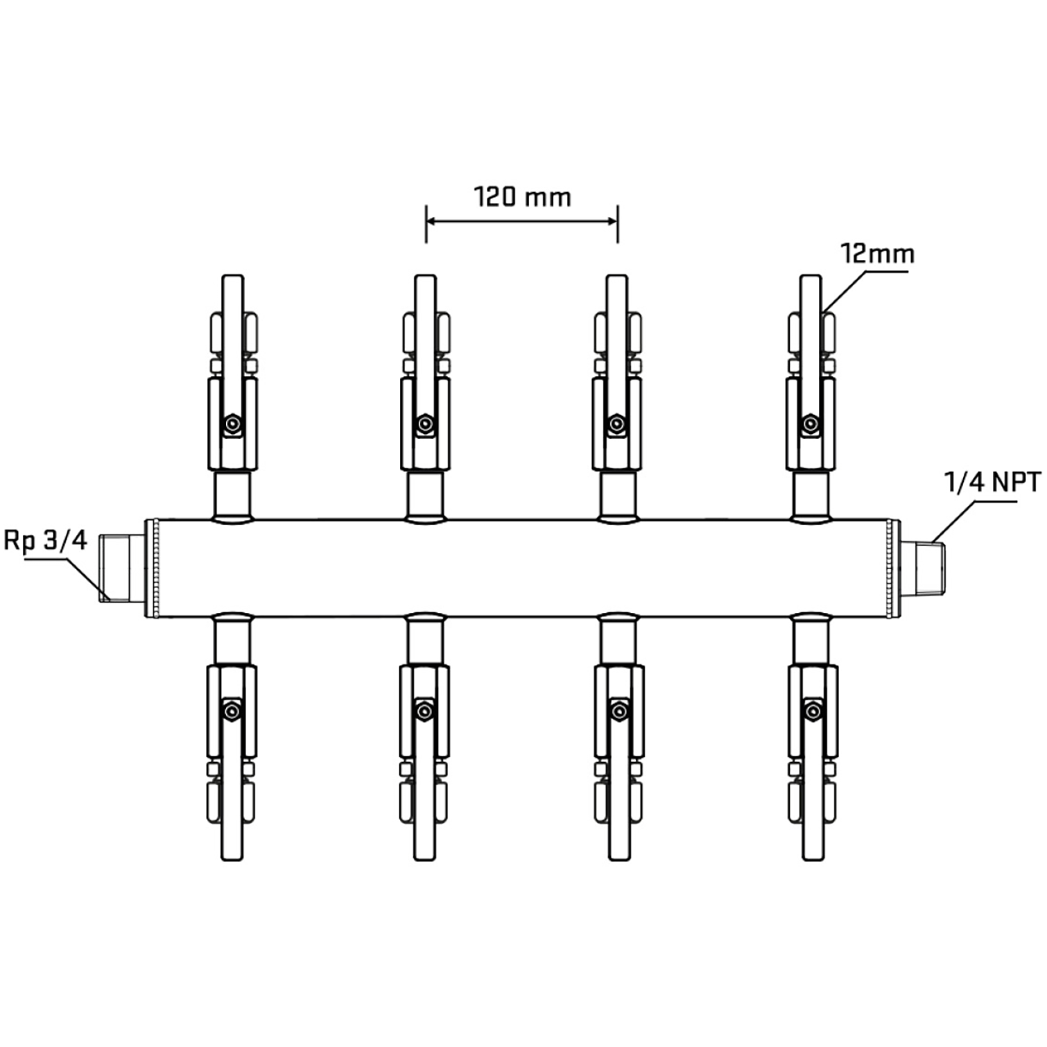 M508B110640 Manifolds Stainless Steel Double Sided