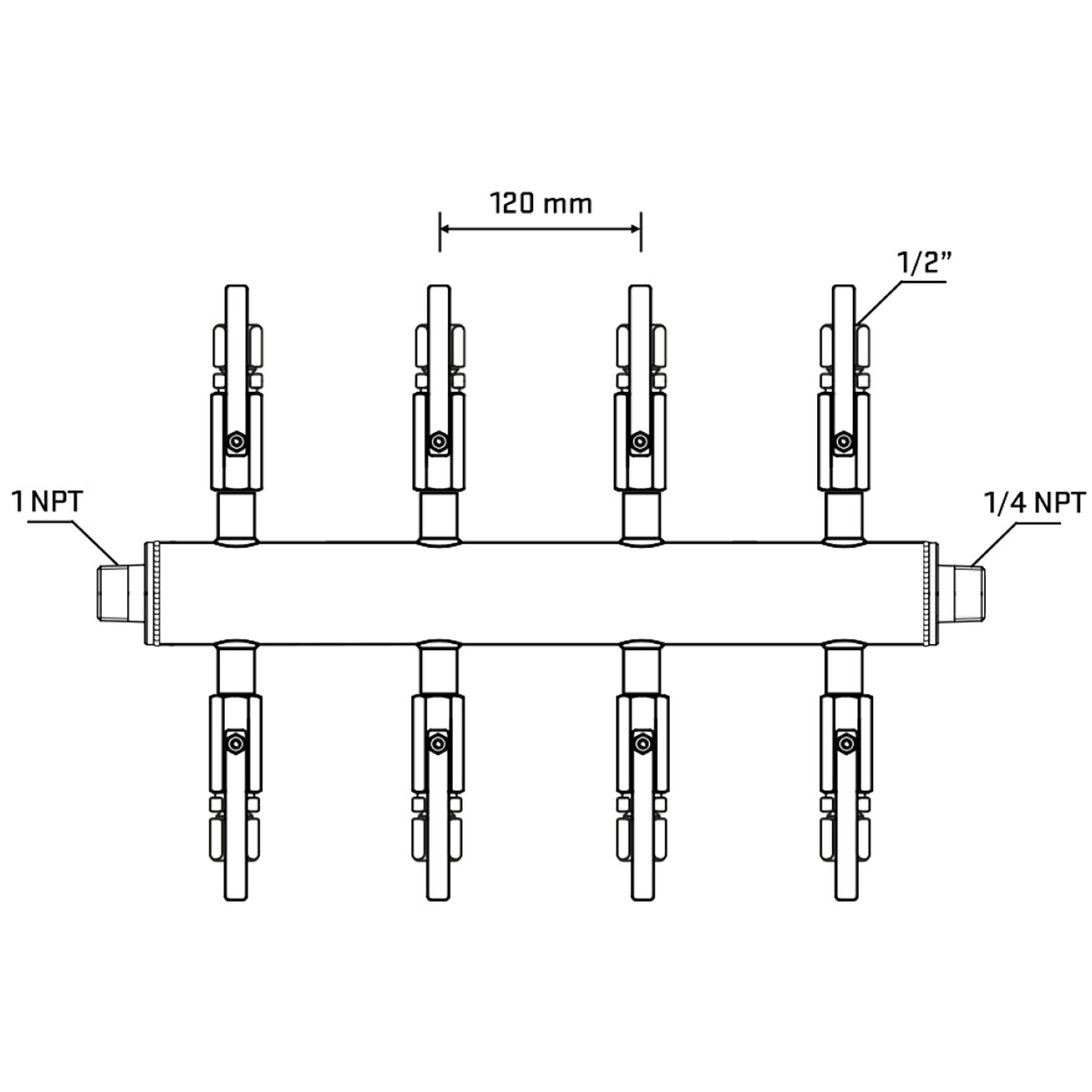 M508B120940 Manifolds Stainless Steel Double Sided