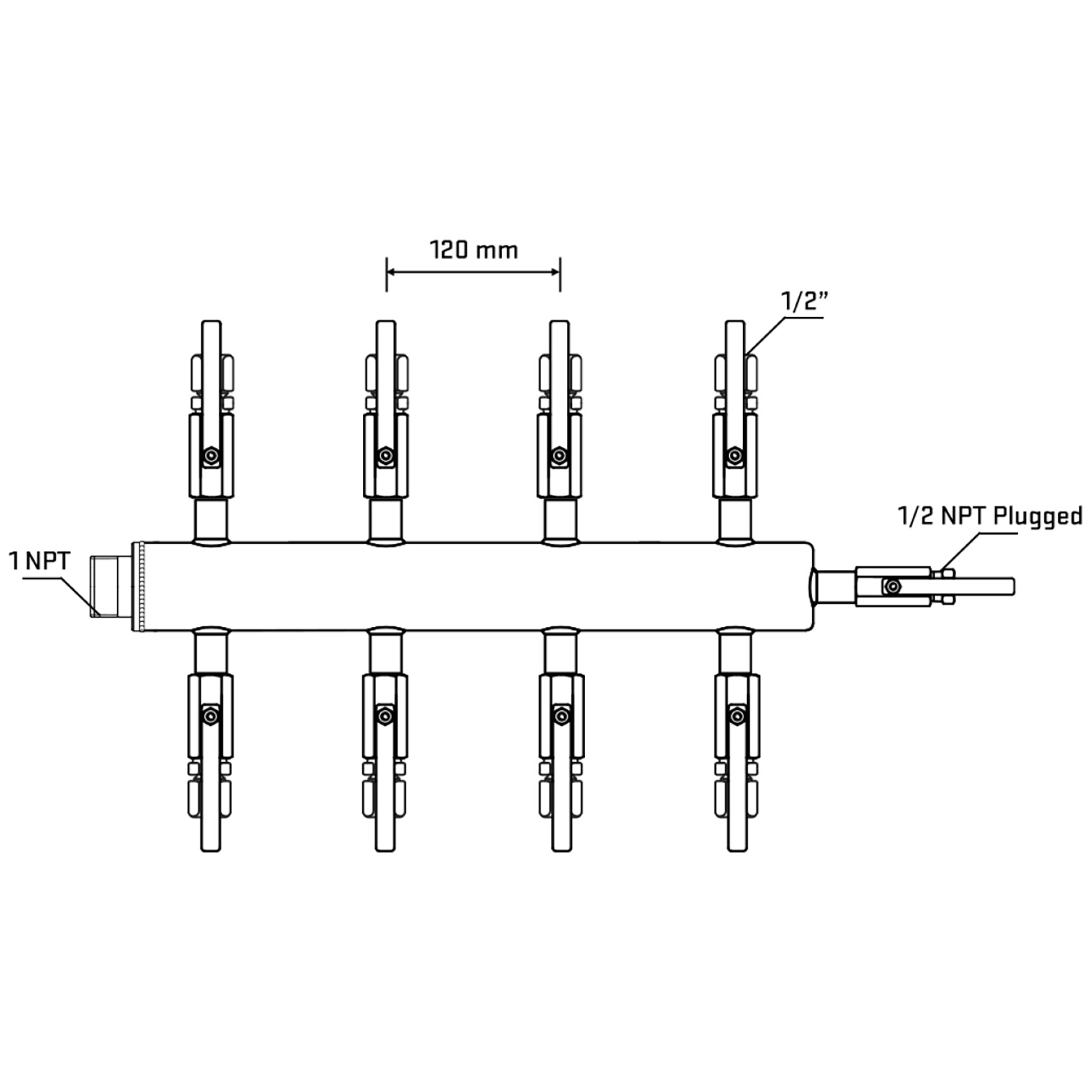 M508B121110 Manifolds Stainless Steel Double Sided