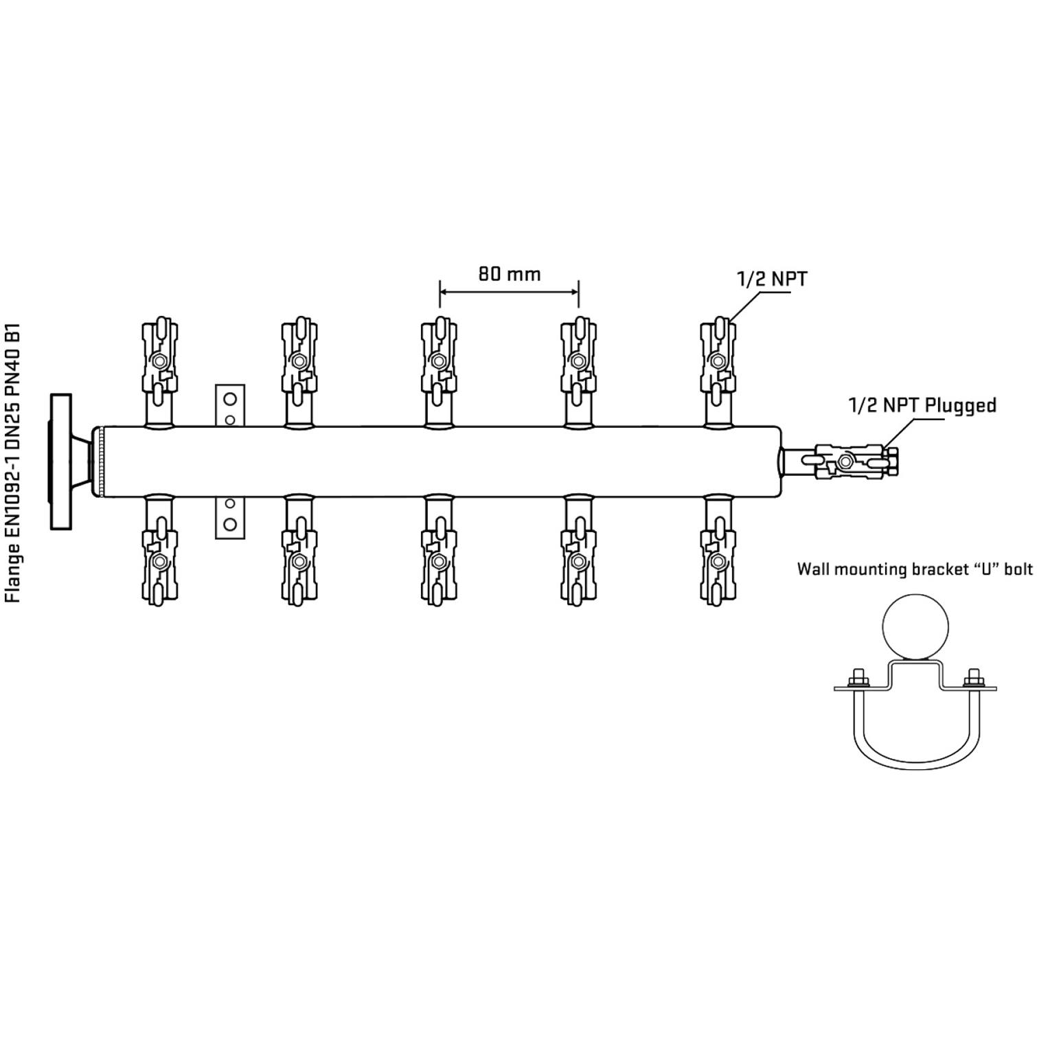 M510A010311 Manifolds Stainless Steel Double Sided