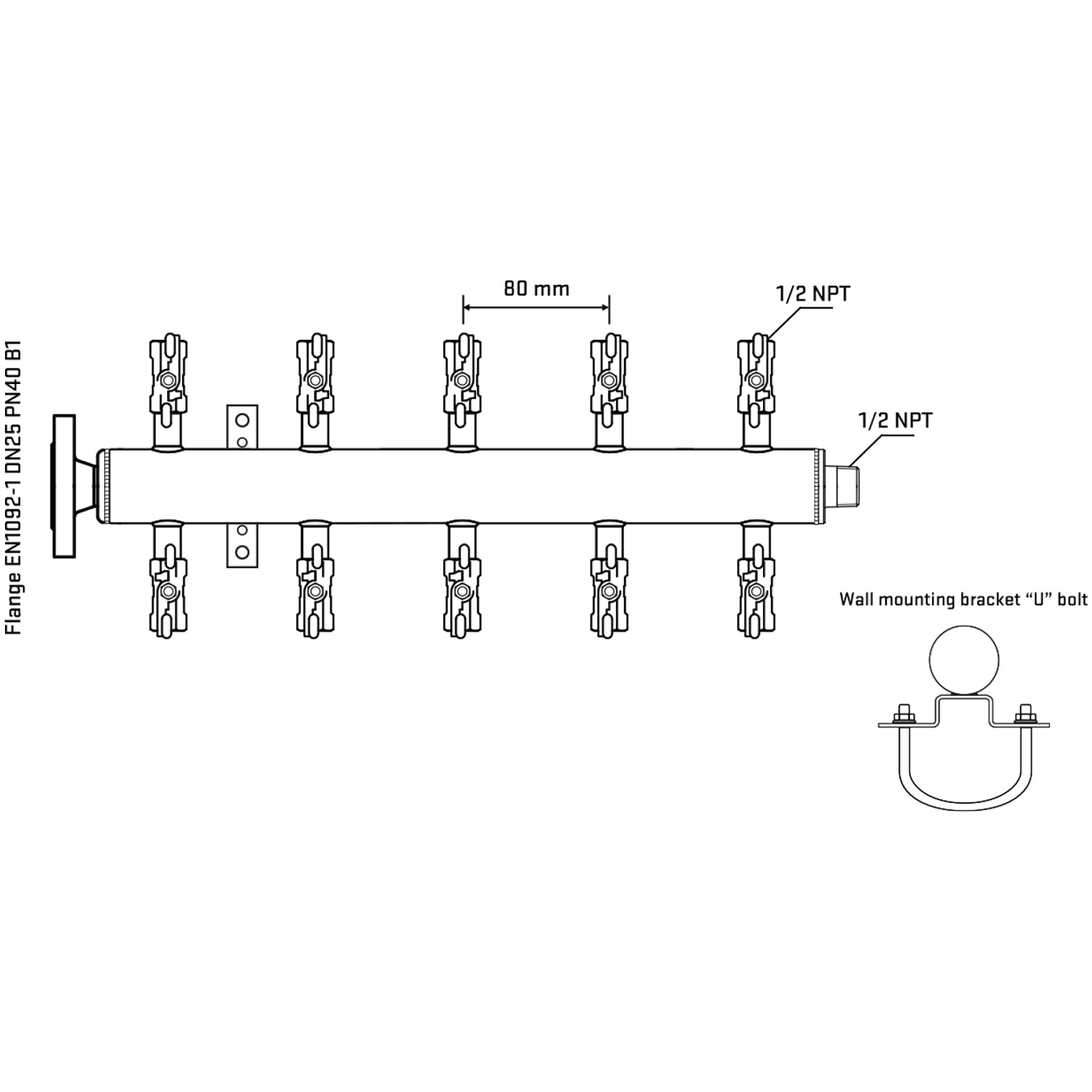 M510A010331 Manifolds Stainless Steel Double Sided