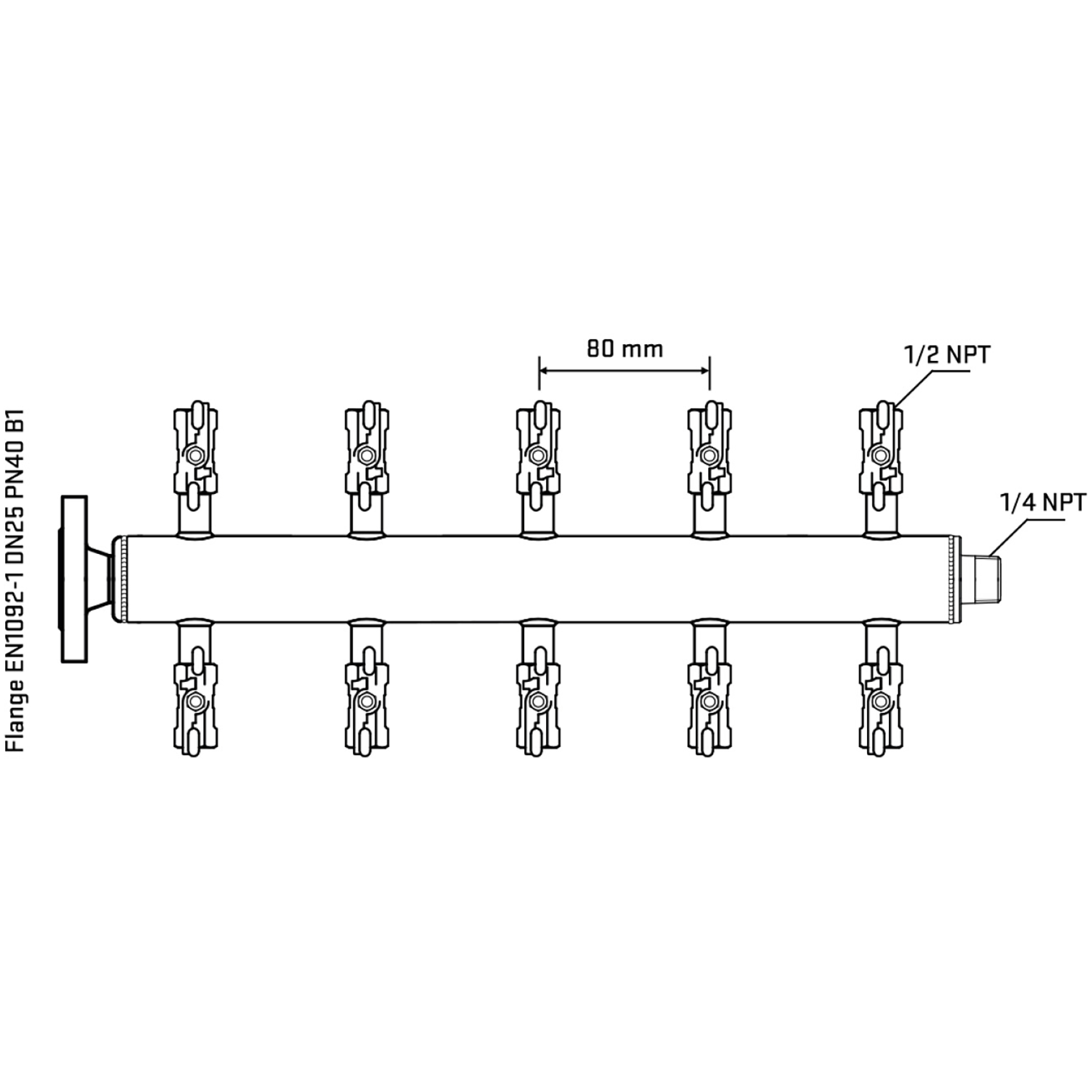 M510A010340 Manifolds Stainless Steel Double Sided