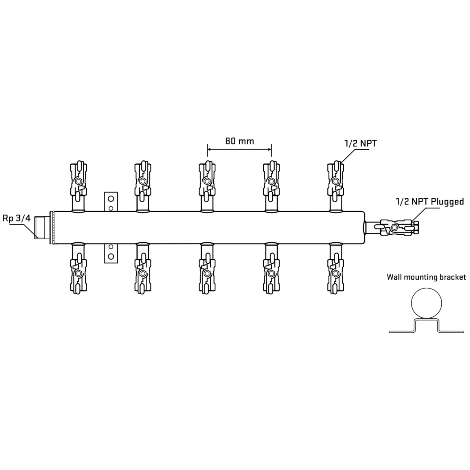 M510A010612 Manifolds Stainless Steel Double Sided