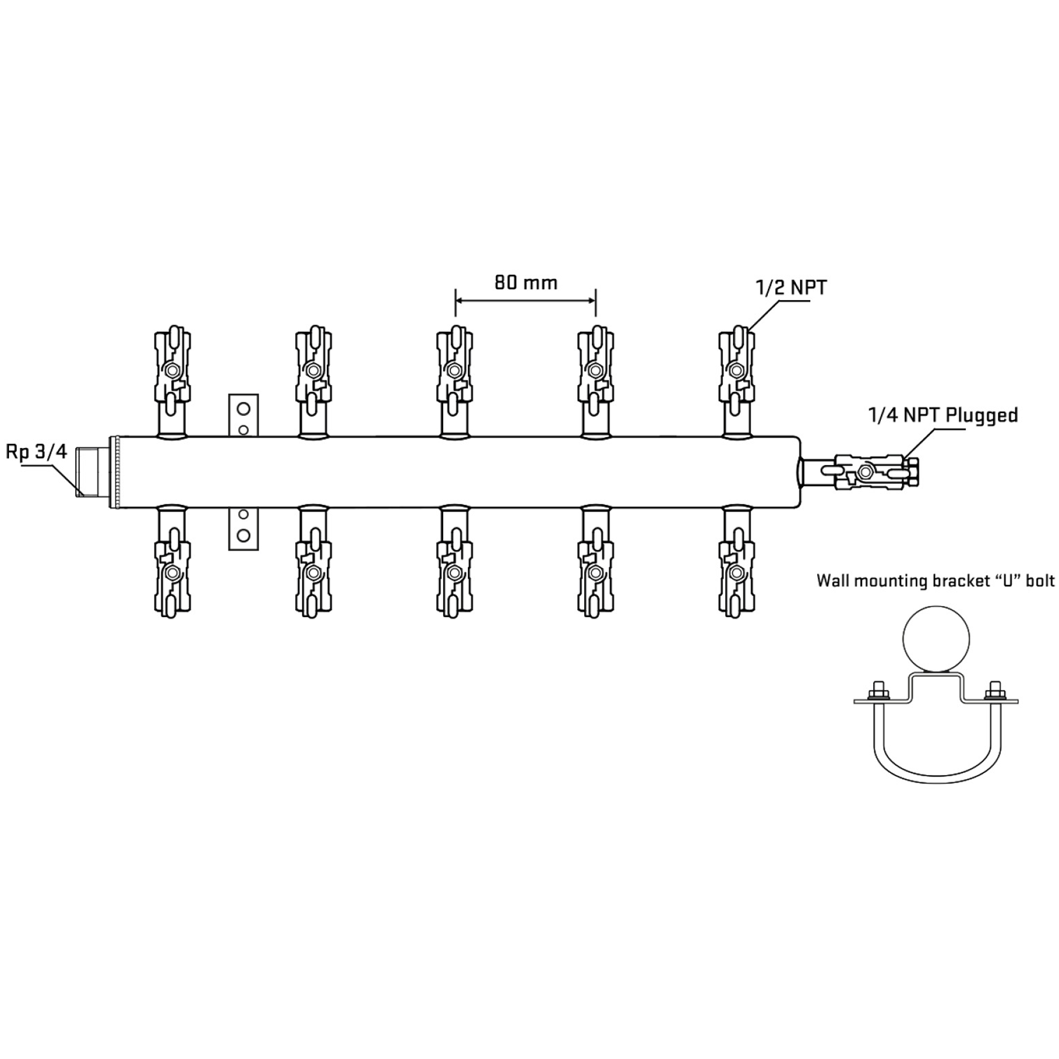 M510A010621 Manifolds Stainless Steel Double Sided