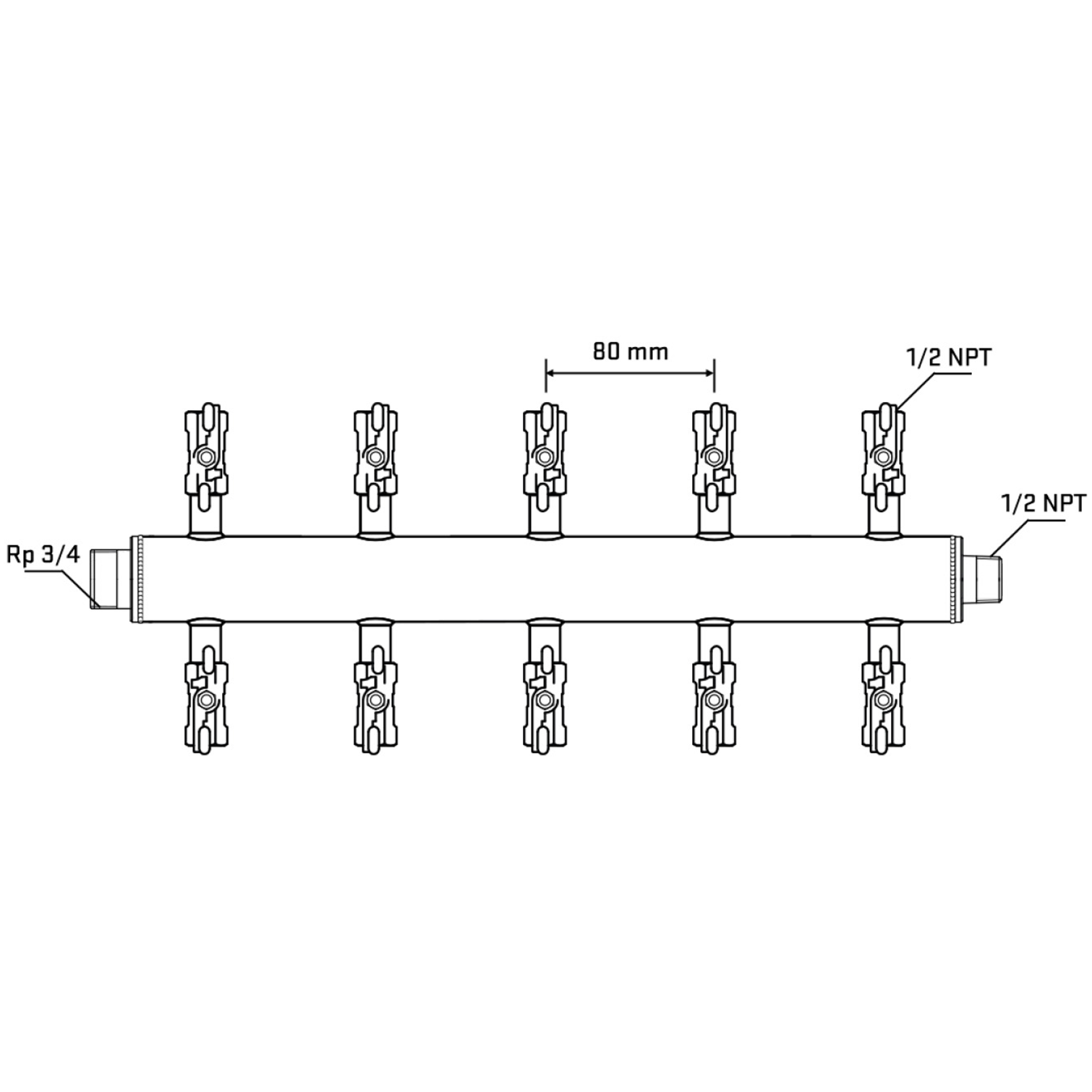 M510A010630 Manifolds Stainless Steel Double Sided