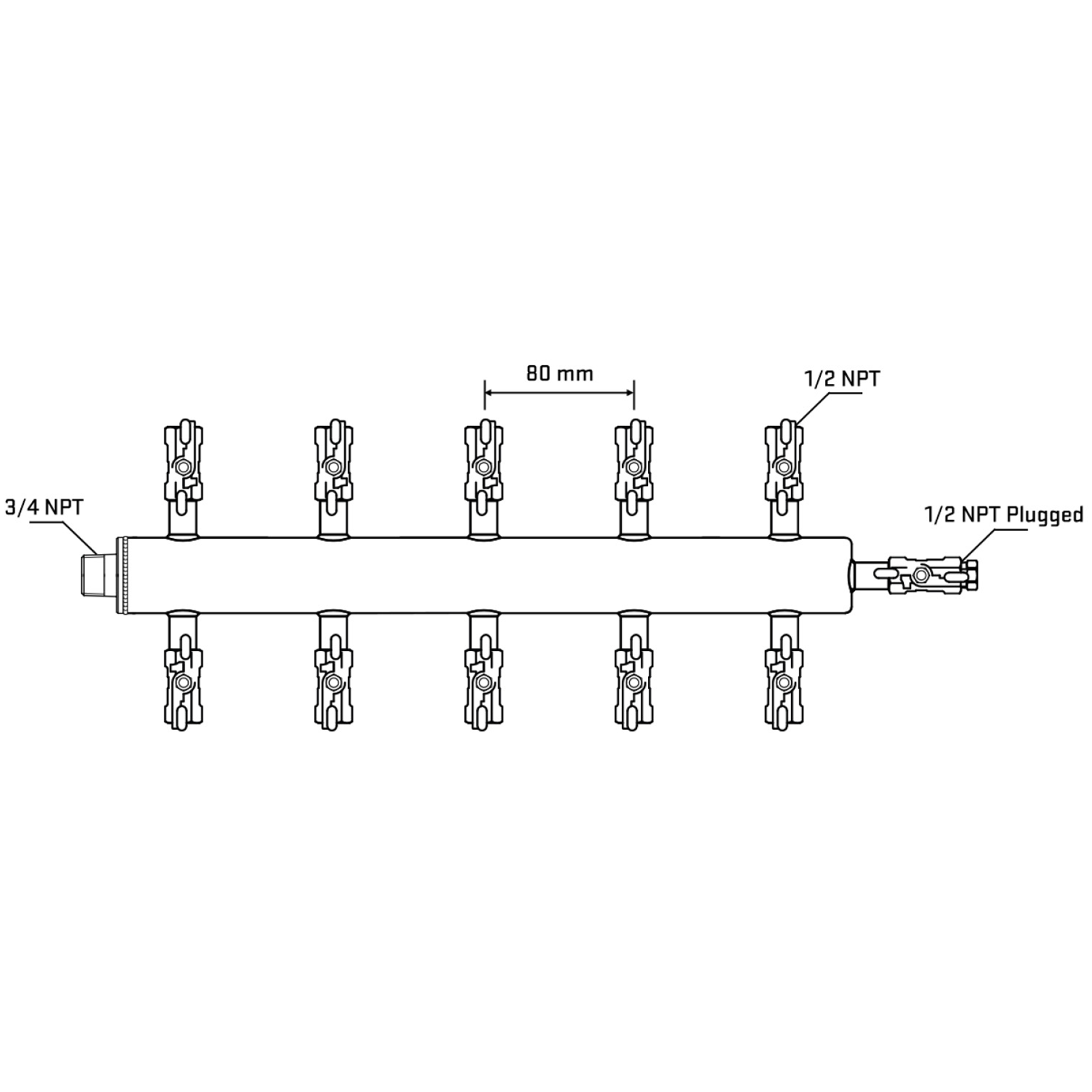 M510A010810 Manifolds Stainless Steel Double Sided