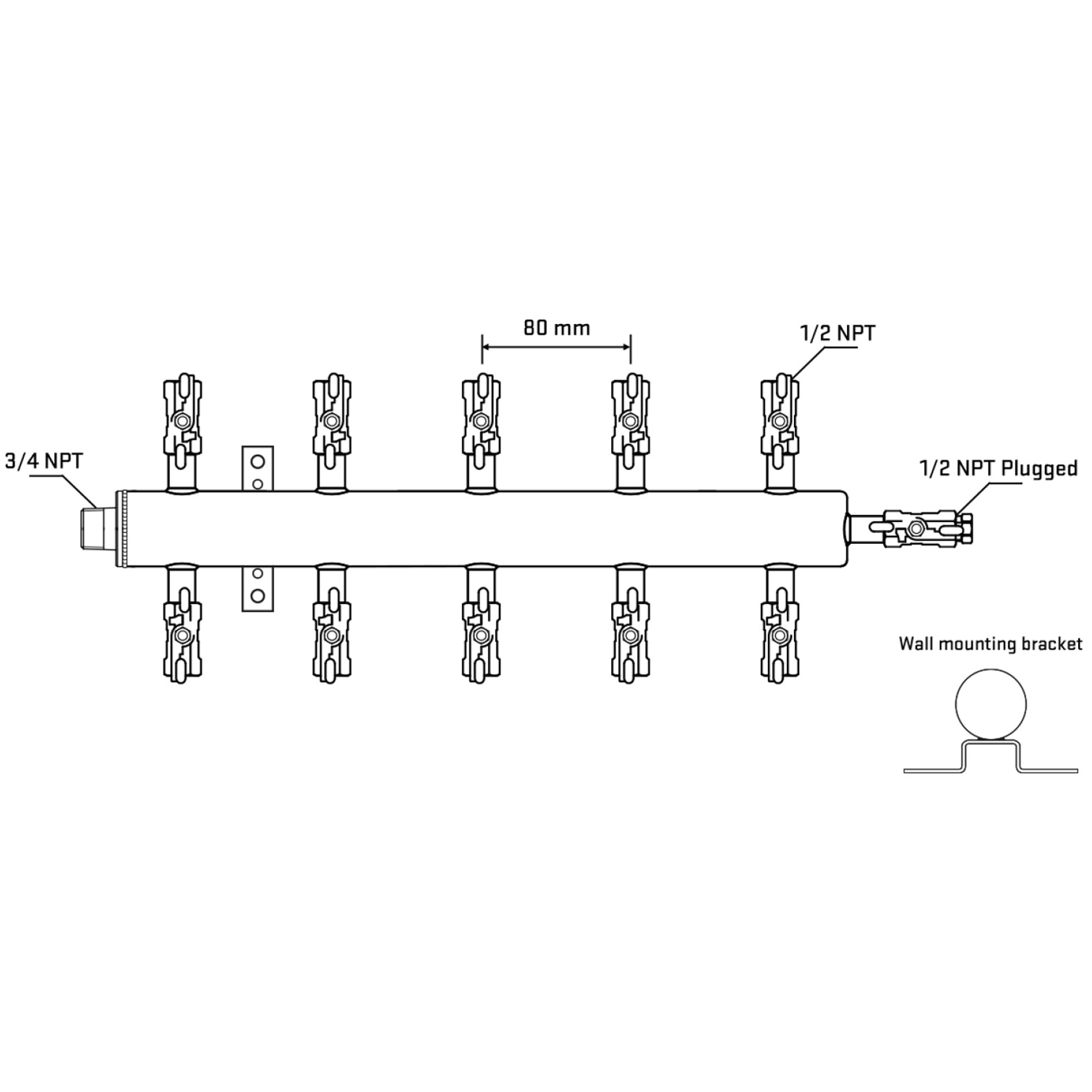 M510A010812 Manifolds Stainless Steel Double Sided