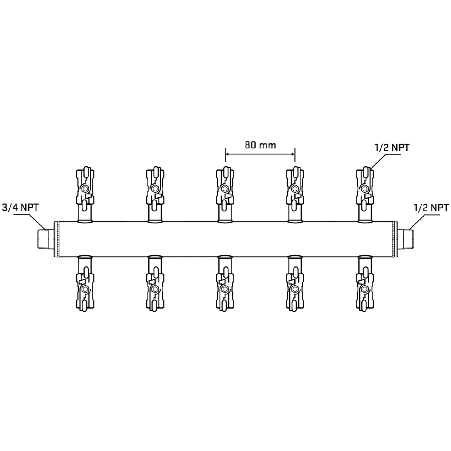 M510A010830 Manifolds Stainless Steel Double Sided