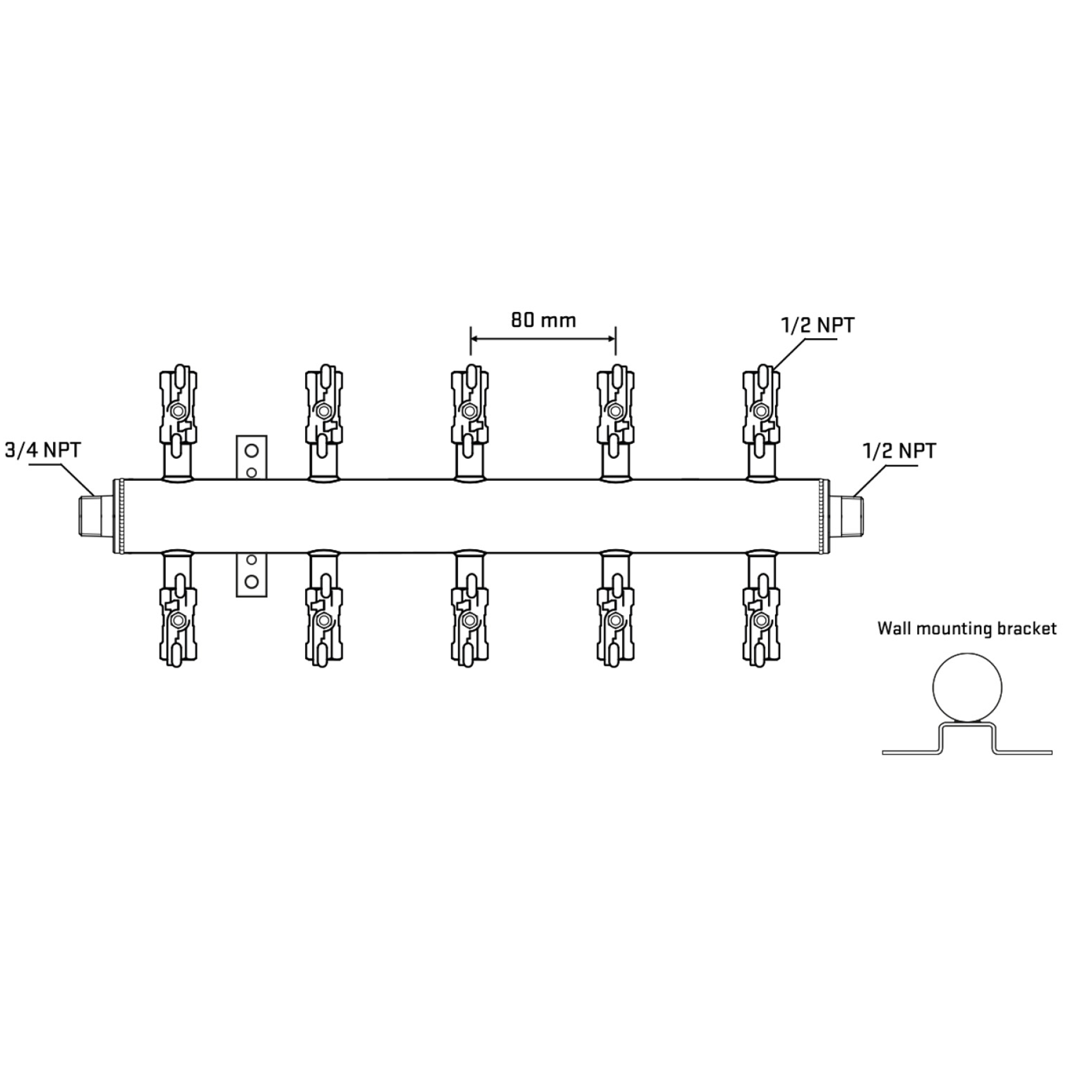 M510A010832 Manifolds Stainless Steel Double Sided