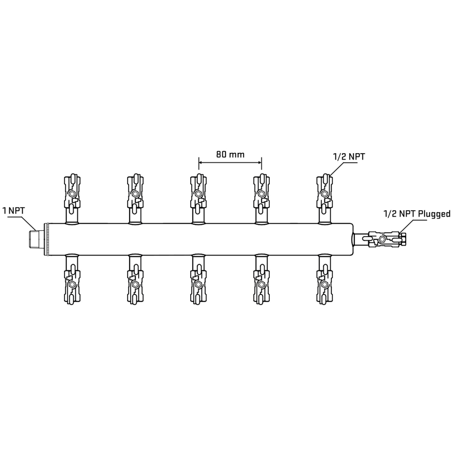 M510A010910 Manifolds Stainless Steel Double Sided