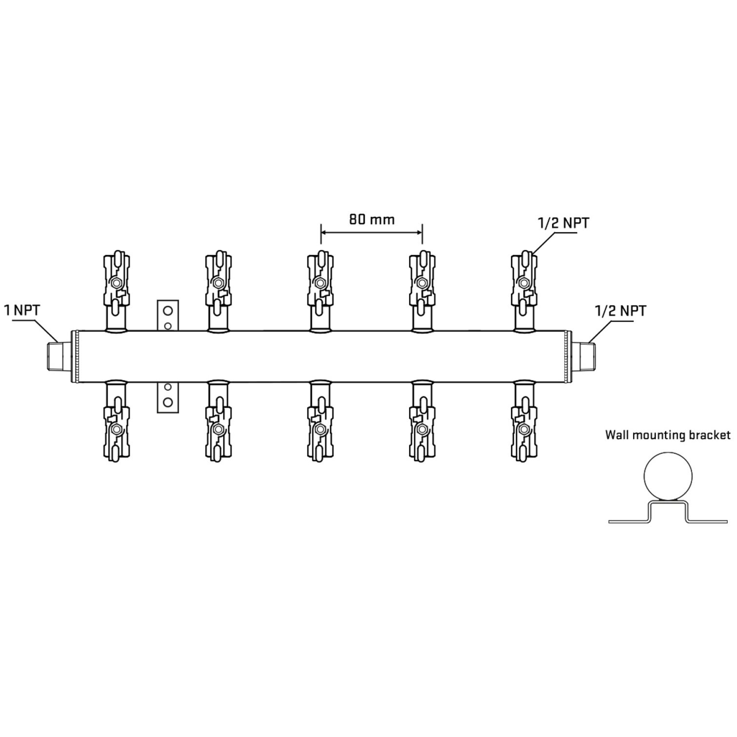 M510A010932 Manifolds Stainless Steel Double Sided