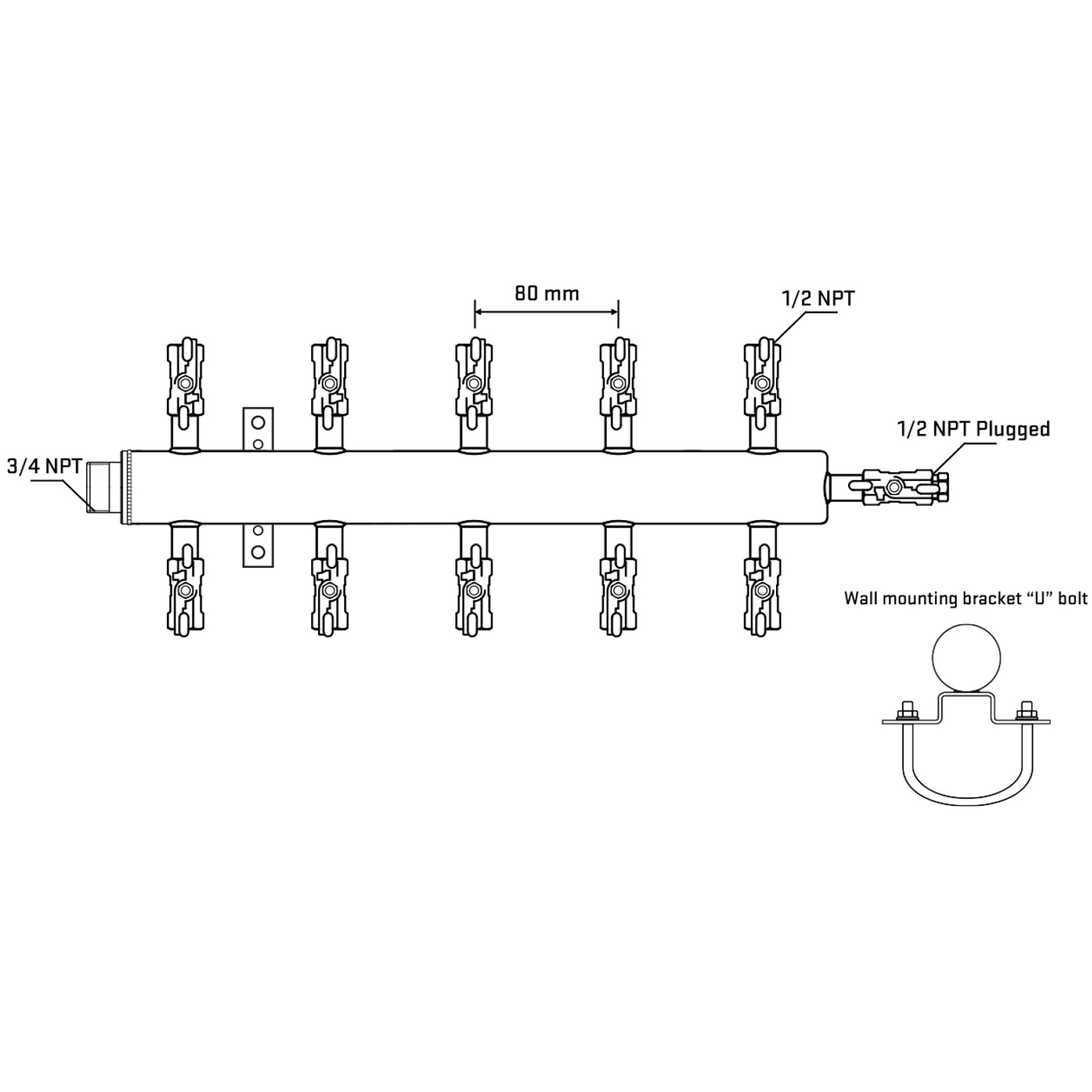 M510A011011 Manifolds Stainless Steel Double Sided