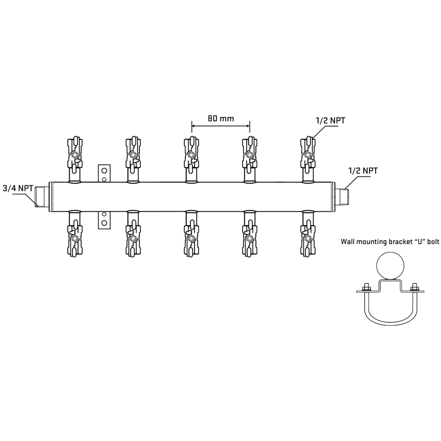 M510A011031 Manifolds Stainless Steel Double Sided