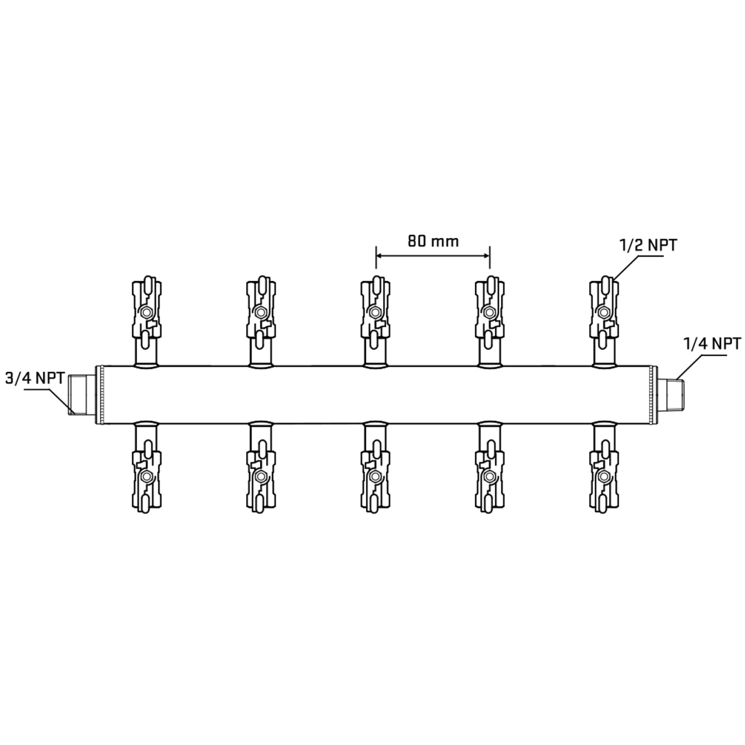 M510A011040 Manifolds Stainless Steel Double Sided