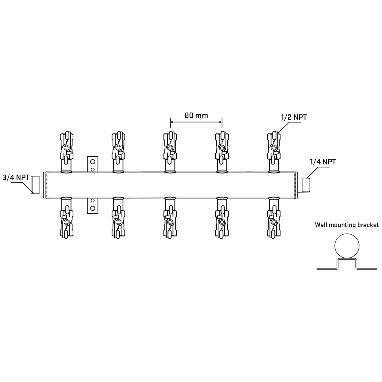 M510A011042 Manifolds Stainless Steel Double Sided